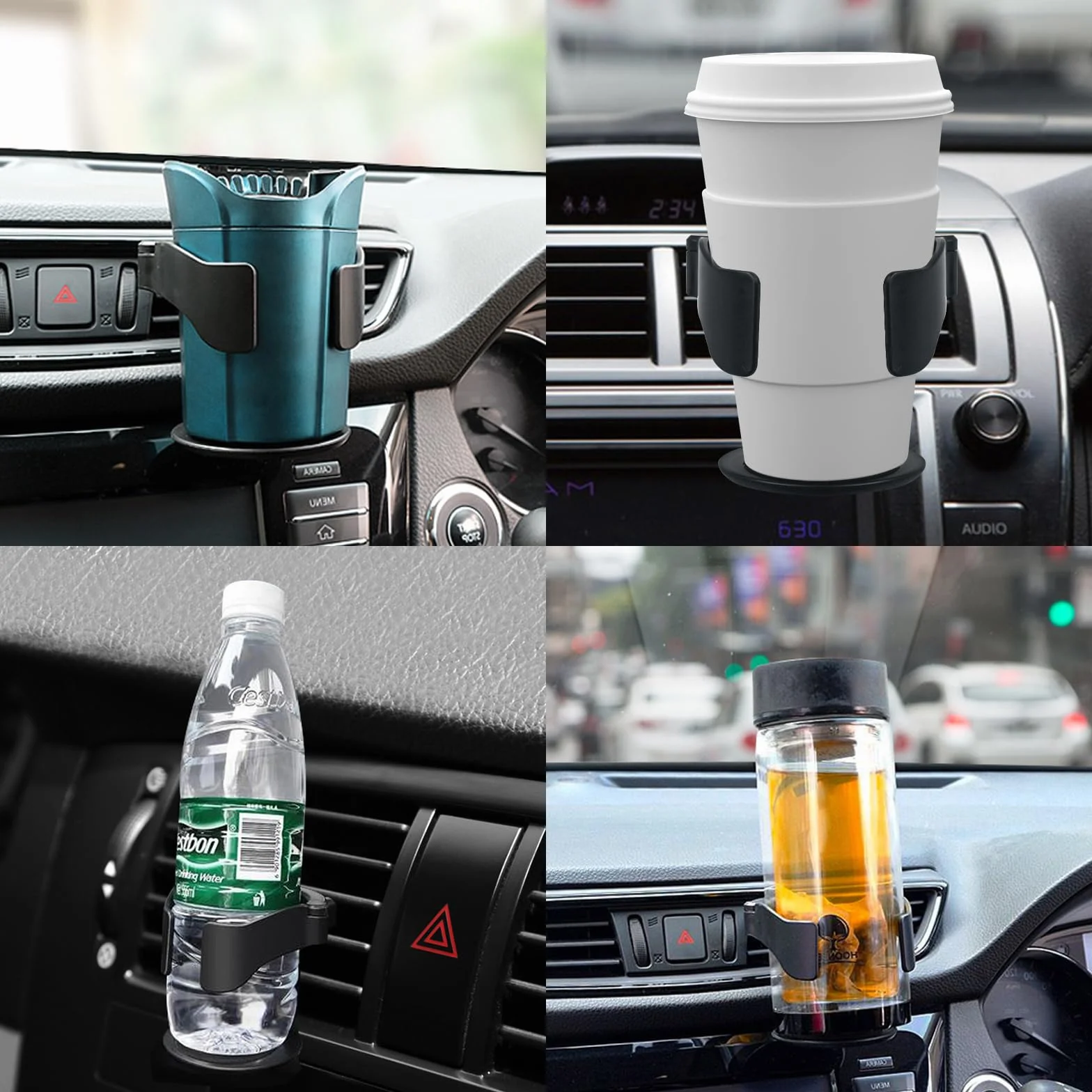 2 Pcs Portavasos Coche, Portavasos Coche Ajustable Universal, Multifuncional Portavasos para Automóvil, Soporte para Tazas En El Coche,para Botella,Latas De Bebidas,Tazas Termo, Cenicero