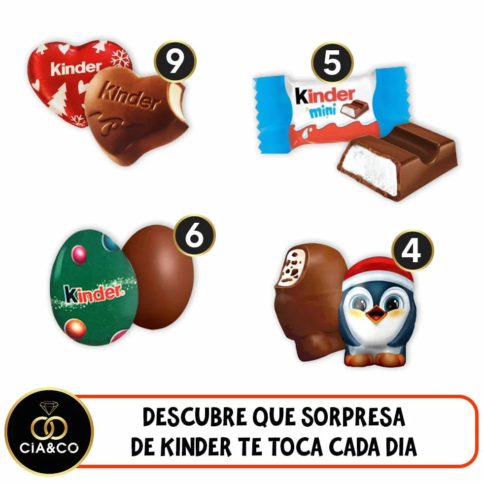 Kinder Calendario de Adviento POP UP 2025 24 Chocolates Variados 125 g