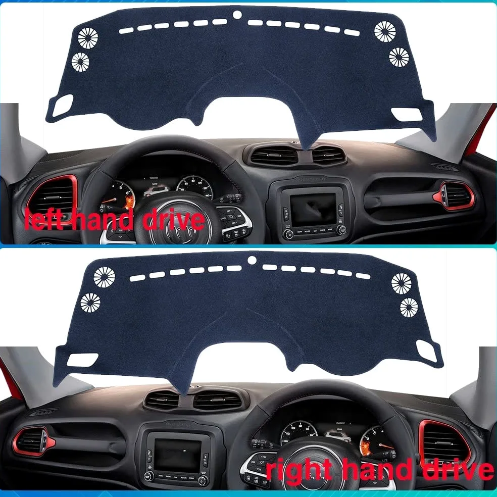 Almohadilla Parasol Cubierta Protectora Salpicadero Alfombra Evitar La Luz LHD Para Jeep Para Renegade 2014 2015 2016 2017 2018 2019 BU Para Trailhawk Cubierta Estera del Tablero ( Color : Black Edge