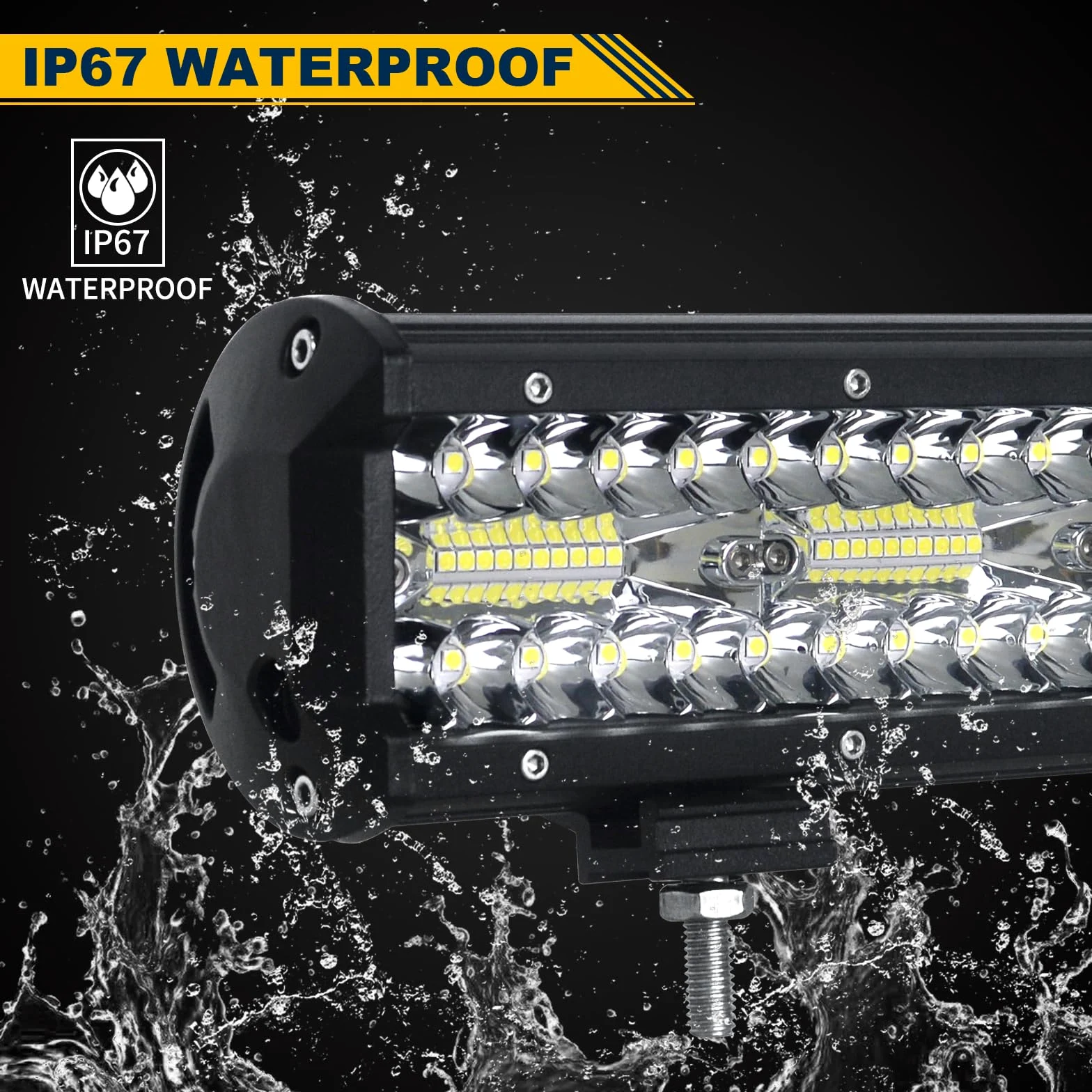 SKYWORLD 8D Barra de luz LED, 42 pulgadas 107 cm 900W barra luces led coche largo alcance 12v 24v Impermeable para off road camión ATV todoterreno 4x4 vehículos, 6000K lámpara de conducción