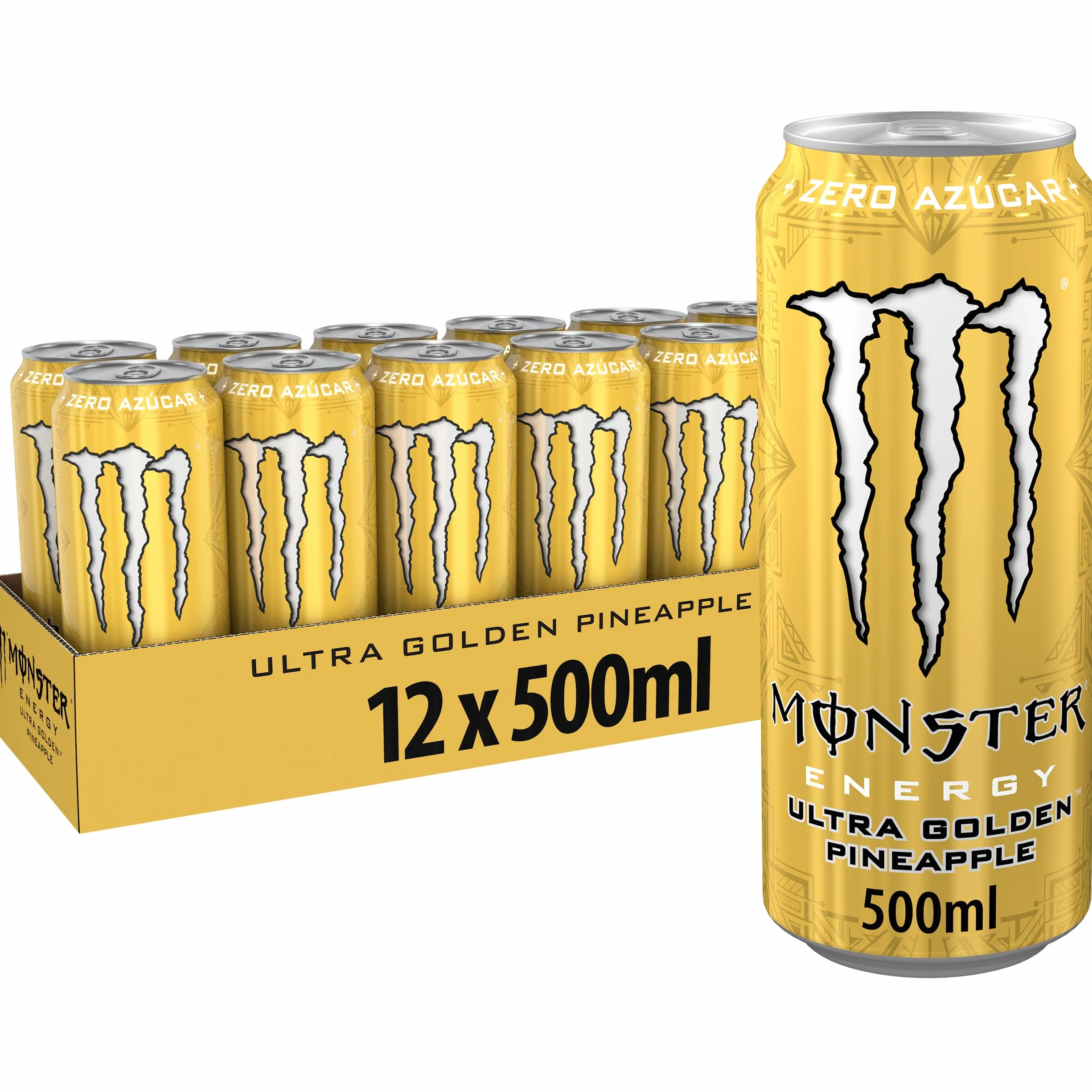 Monster Ultra Gold Zero Bebida Energética sin Azúcar Pack 12 latas 500ml