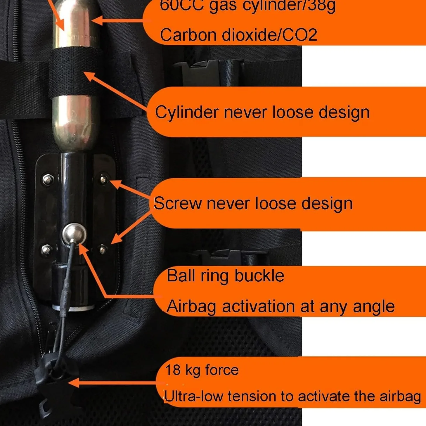 Chaleco Airbag ligero para equitación, motocicleta, ciclismo, chaleco de seguridad de alta visibilidad sin cilindro de CO2
