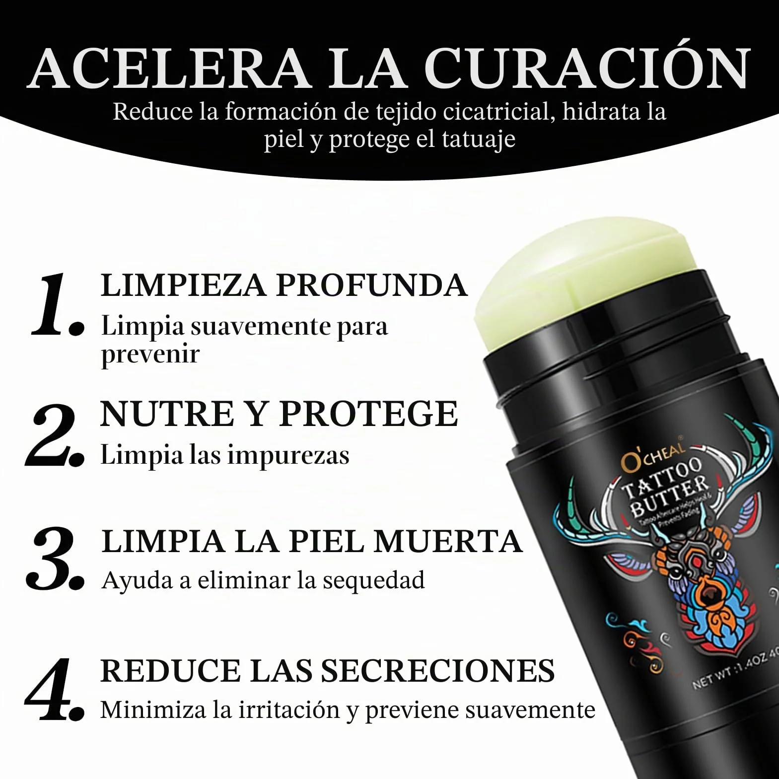 Crema para Tatuajes 2 Piezas, Crema Tattoo de Mantequilla, Cuidado Posterior