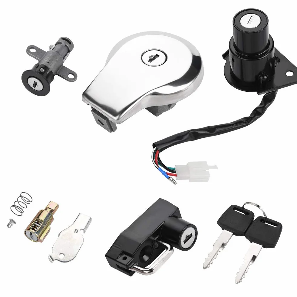 Cerradura de motocicleta, cerraduras profesionales para motocicleta, cerradura de interruptor de encendido, cerradura de dirección, cerradura de tapa de tanque de combustible, cerradura de casco, ajus