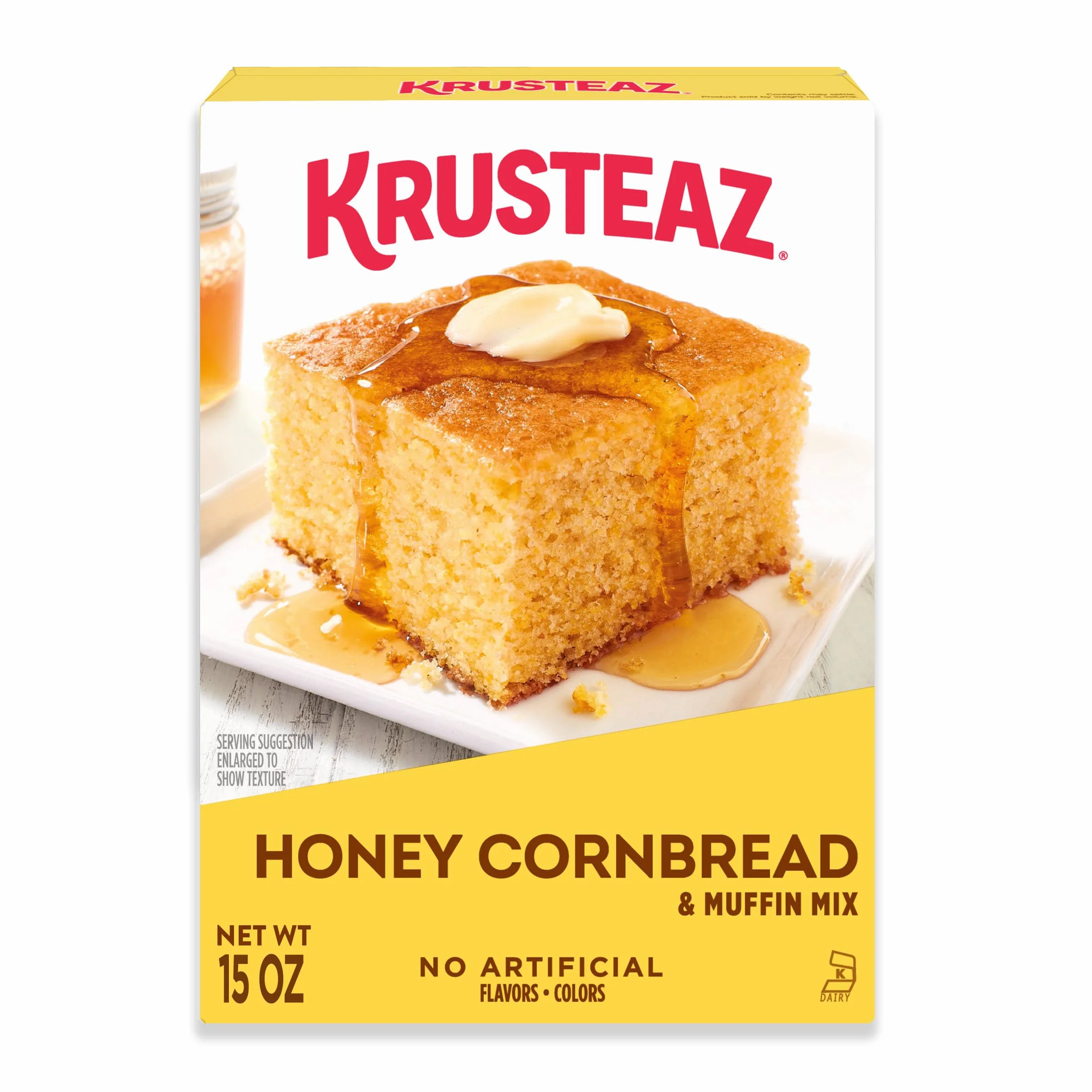 Krusteaz Mezcla de pan de maíz y muffins de miel, caja de 15 onzas
