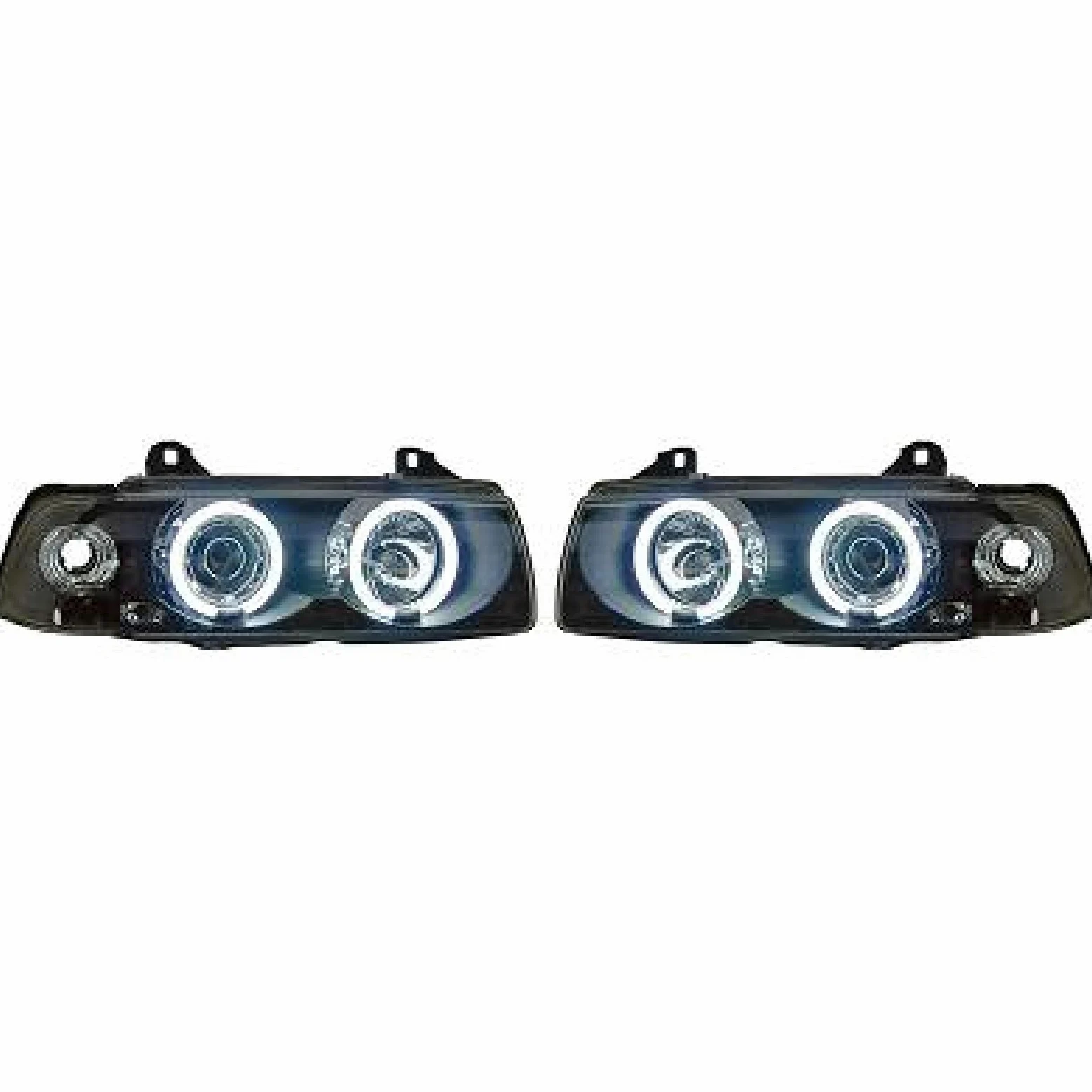 Juego de faros delanteros compatible con BMW 3 H1 1992-1998 Halógeno