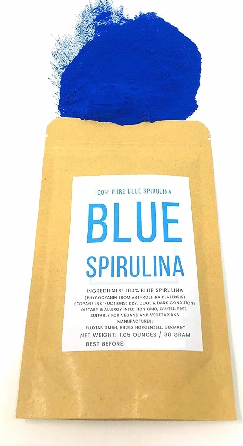Polvo De Espirulina Azul 100% Puro - Ficocianina - Colorante Alimentario Azul Profundo - Arthrospira Platensis