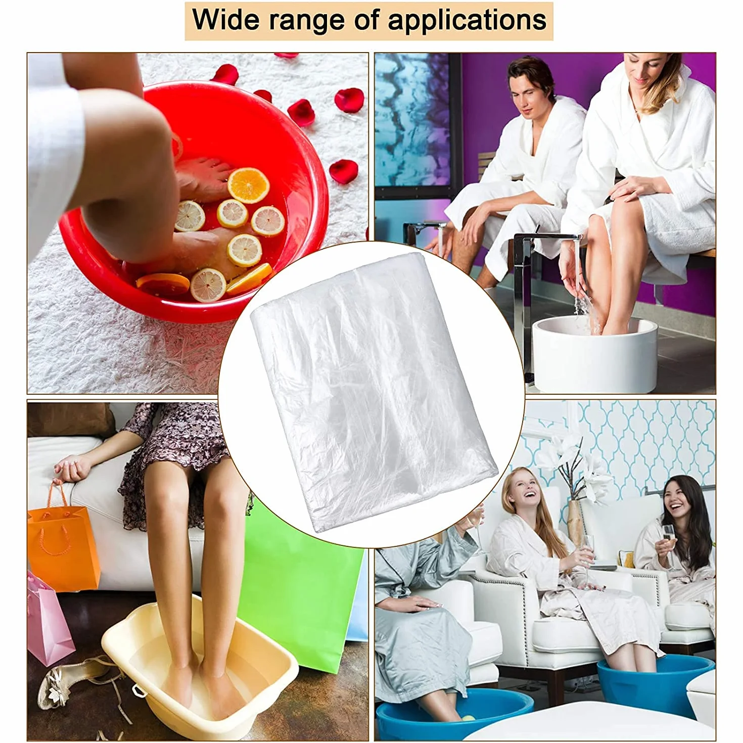 Fundas de plástico para pedicura de spa bolsas de baño protección de pediluvio 80 unidades