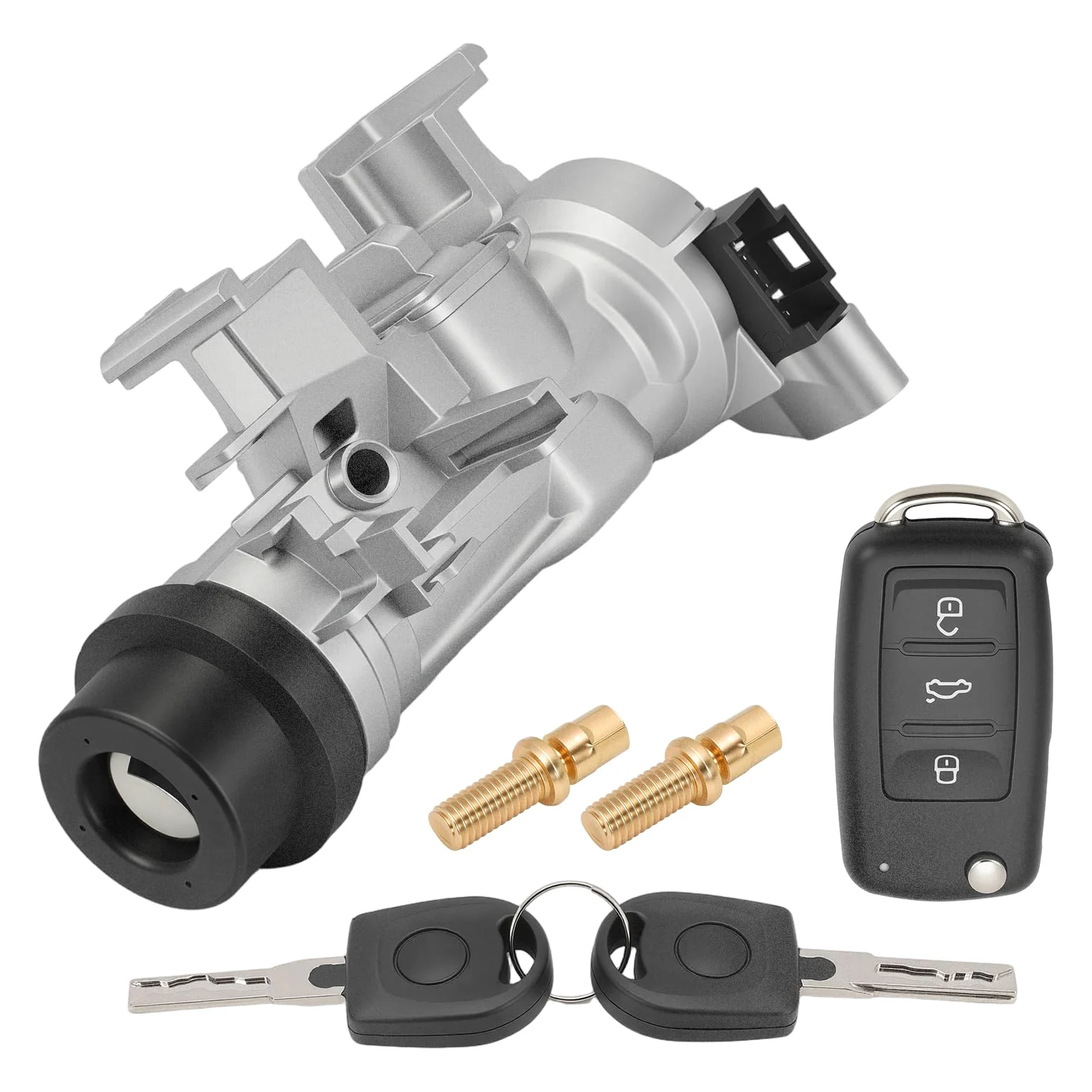 1K0905851B Neiman Interruptor encendido para Golf 5 6 A3 TT Seat Alte Leon | con 2 llaves+1 mando a distancia + 2 pernos Attuatore Serratura Cerradura Encendido1K0905865