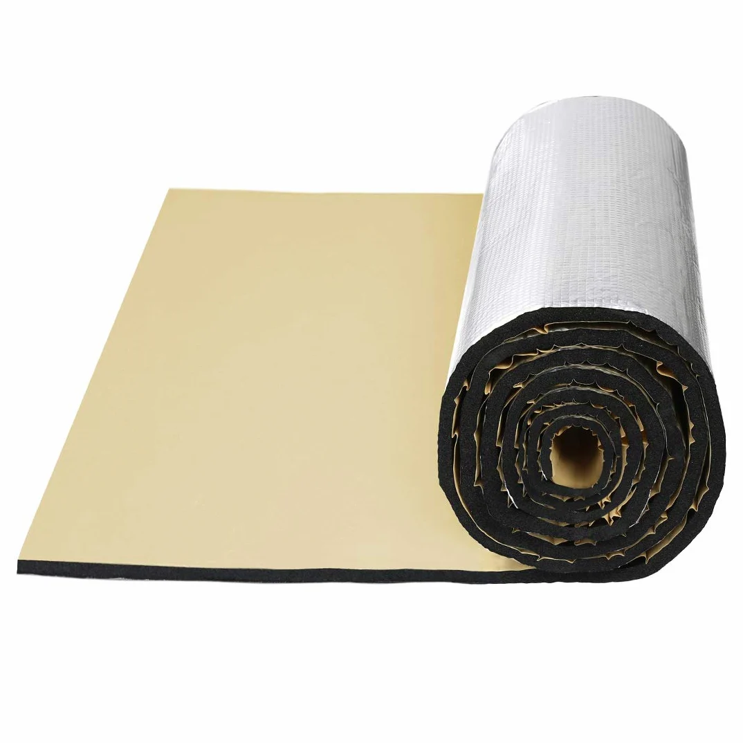 sourcing map Aislante Térmico Y Acústico 1M² Para Auto Espuma De Aluminio | Espuma Doble Densidad Y Aluminio, Color Plata, Adhesivo, Insonorización, Ignífugo, Fácil Cortar, Para Todo Vehículo
