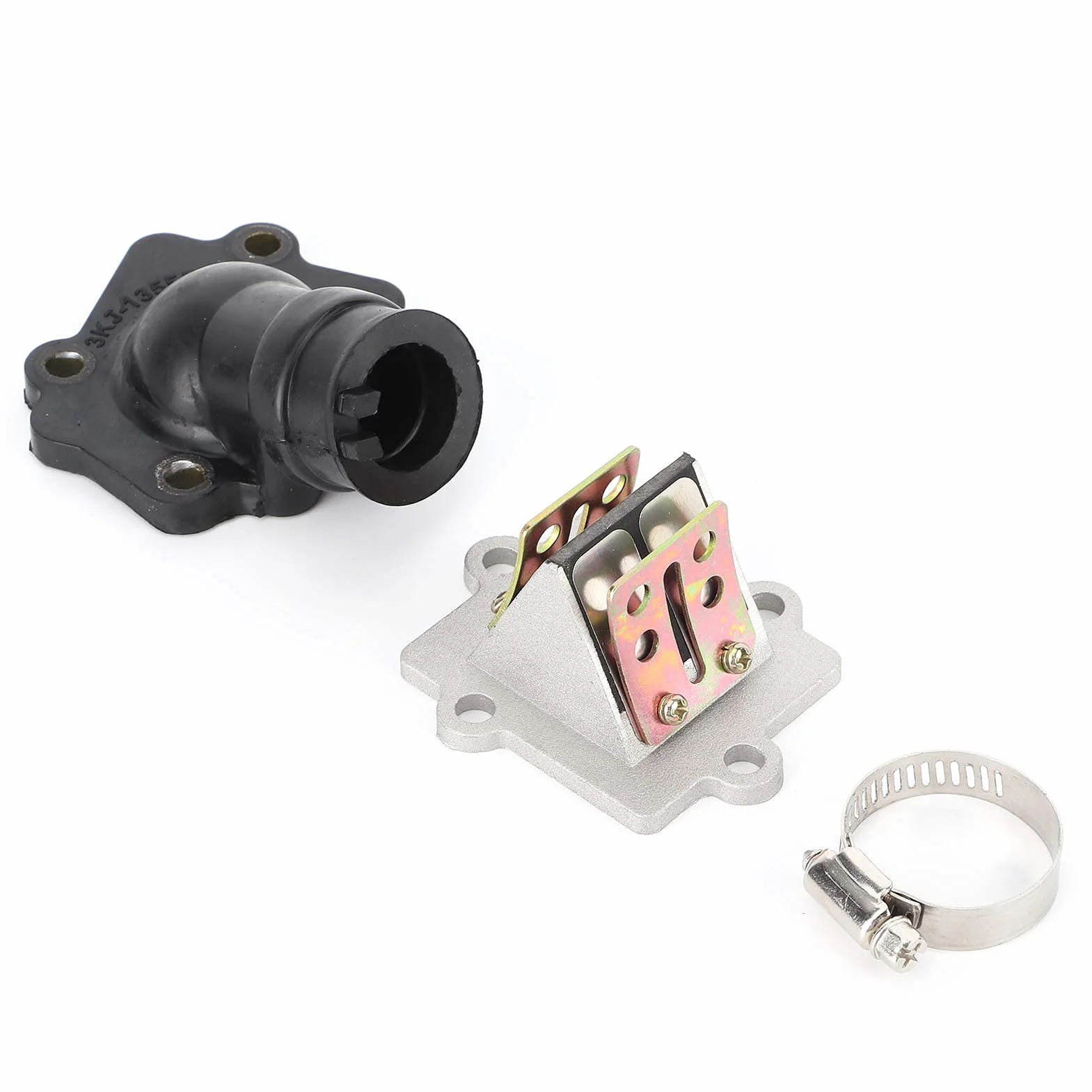Colector de admisi¨®n de Motocicleta Aramox Apto para Motor Jog Vino Zuma BWS Minarelli de 2 Tiempos 49 50 colector de admisi¨®n + v¨¢lvula de leng¨¹ETA
