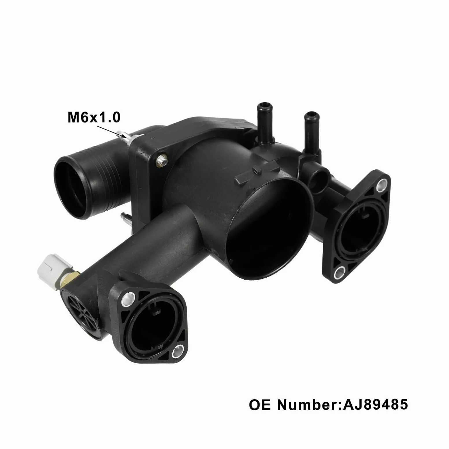 Compatible con Jaguar XK8 2003 2004 2005 2006 AJ89486 Conjunto de Carcasa de termostato de Control de Flujo de refrigerante del Motor con Sensor de Temperatura