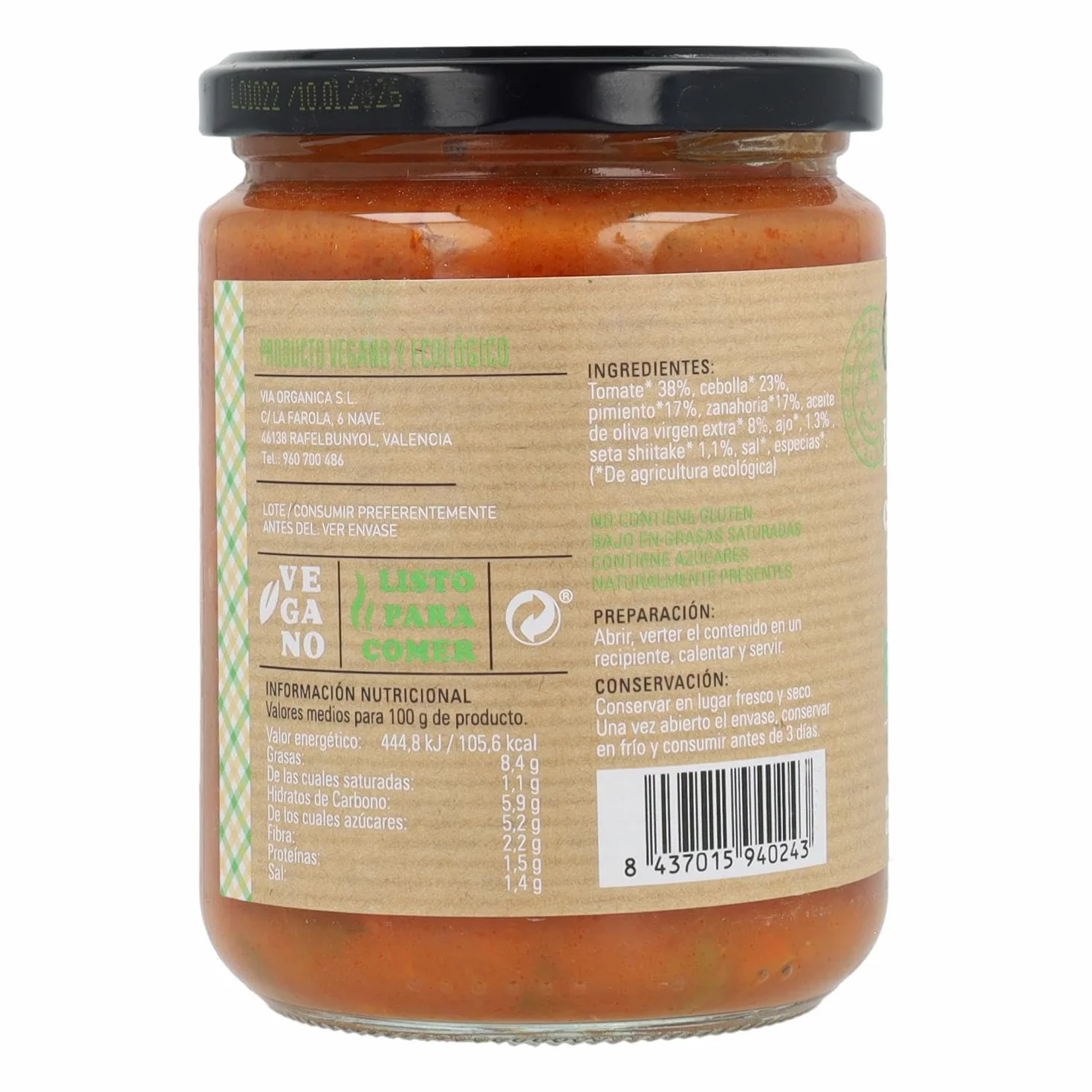 Pisto Ecológico con Shiitake 425gr Carlota Organic (3 Tarros)