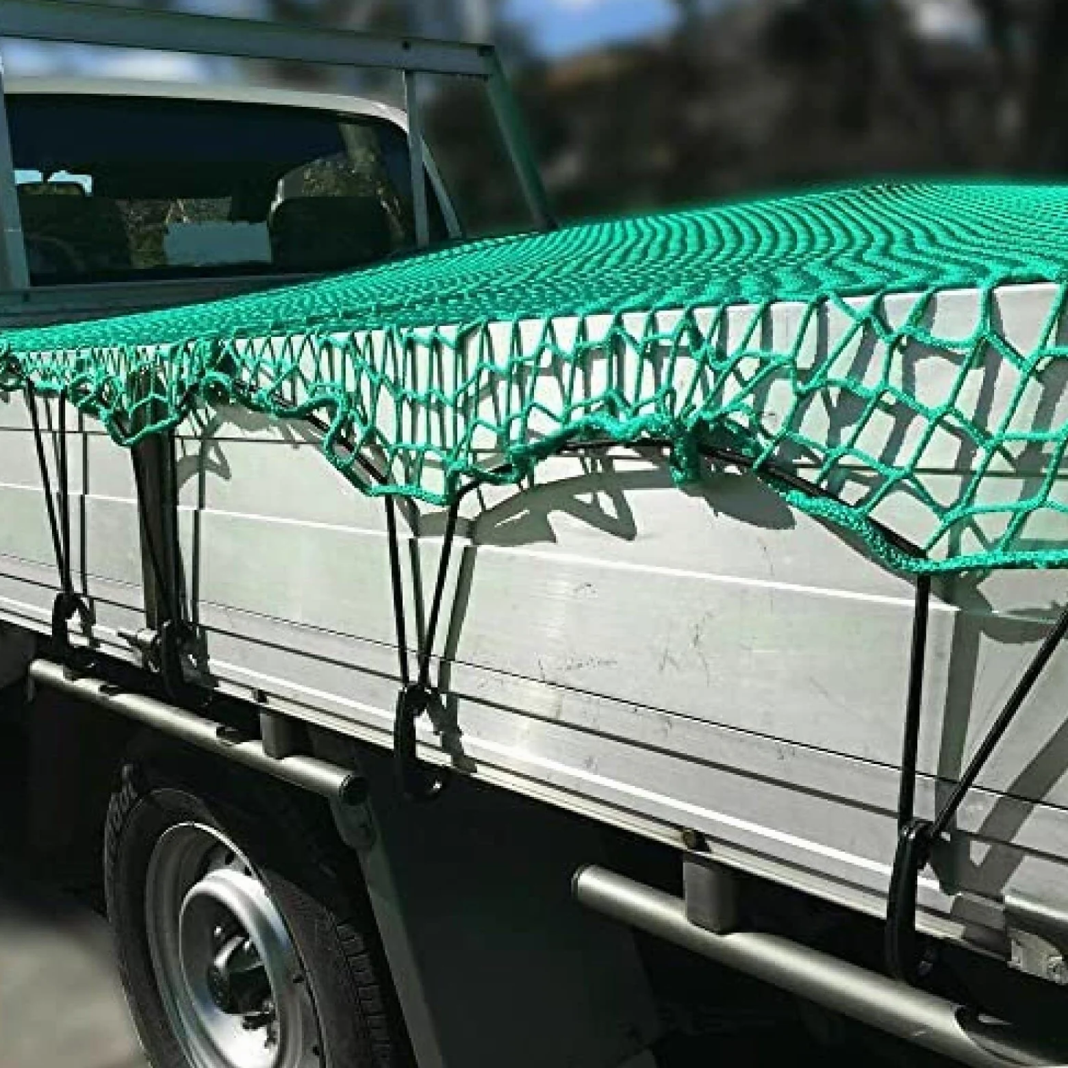 Red de carga resistente para caja de camioneta, extensión de transportador de carga en el techo, con 15 mosquetones, red de seguridad para barco de remolque