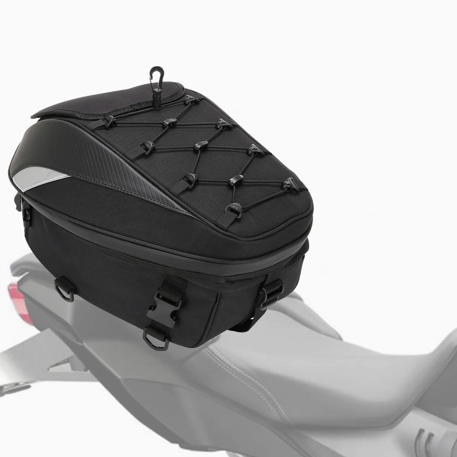 JFG RACING Bolsa Asiento Trasero Moto,Mochilas Moto,Bolsa de Almacenamiento Trasero Doble Uso para Maletas y Casco Bolsas Universales para Motocicleta