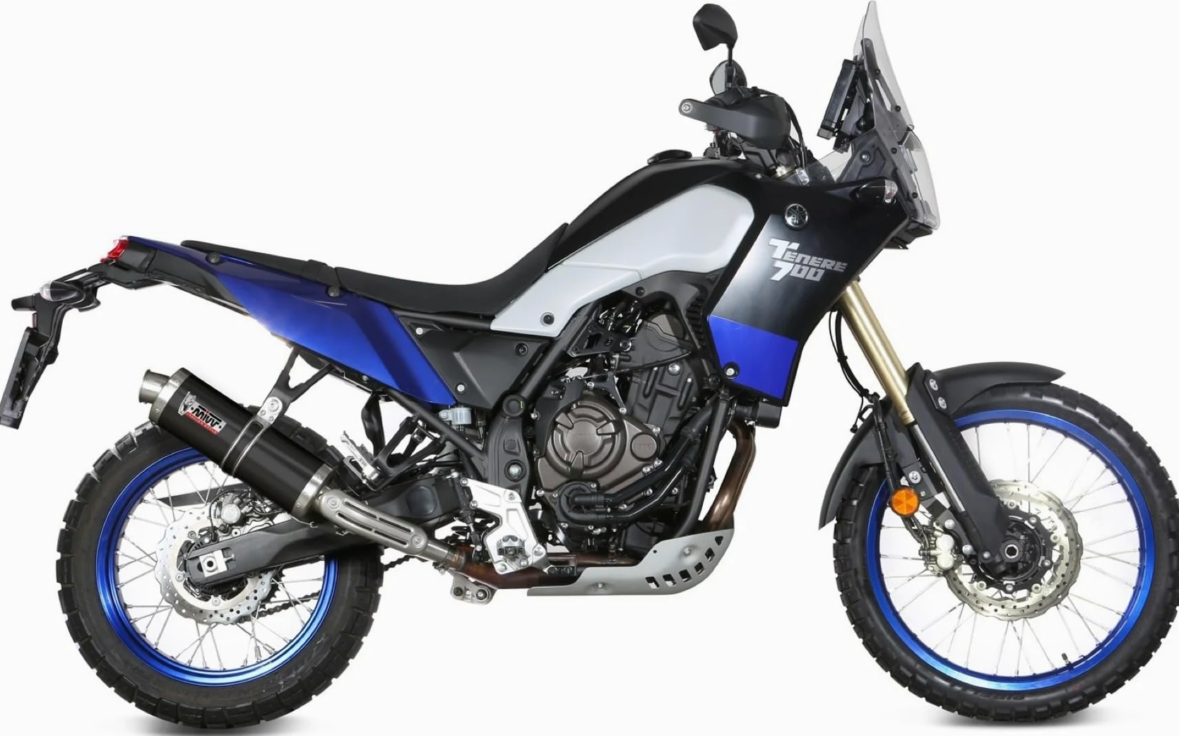 mivv tubo de escape homologado cat-oem oval acero negro compatible con yamaha ténéré 700 2019 2020 2021 2022 2023 2024 mototopgun