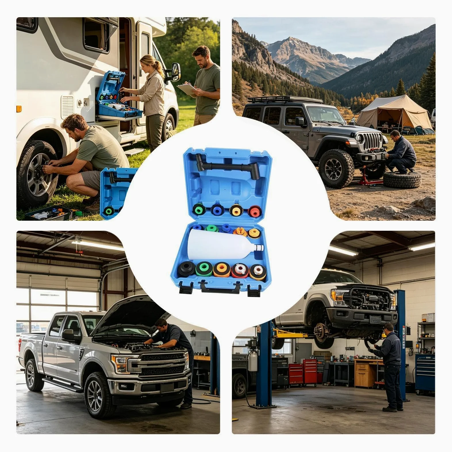 Kit de embudo para aceite motor Filtro Universal Flexible Antiderrames | Kit Embudo Llenado Radiador Para de enfriamiento del motor vehículos camiones SUV y autocaravanas
