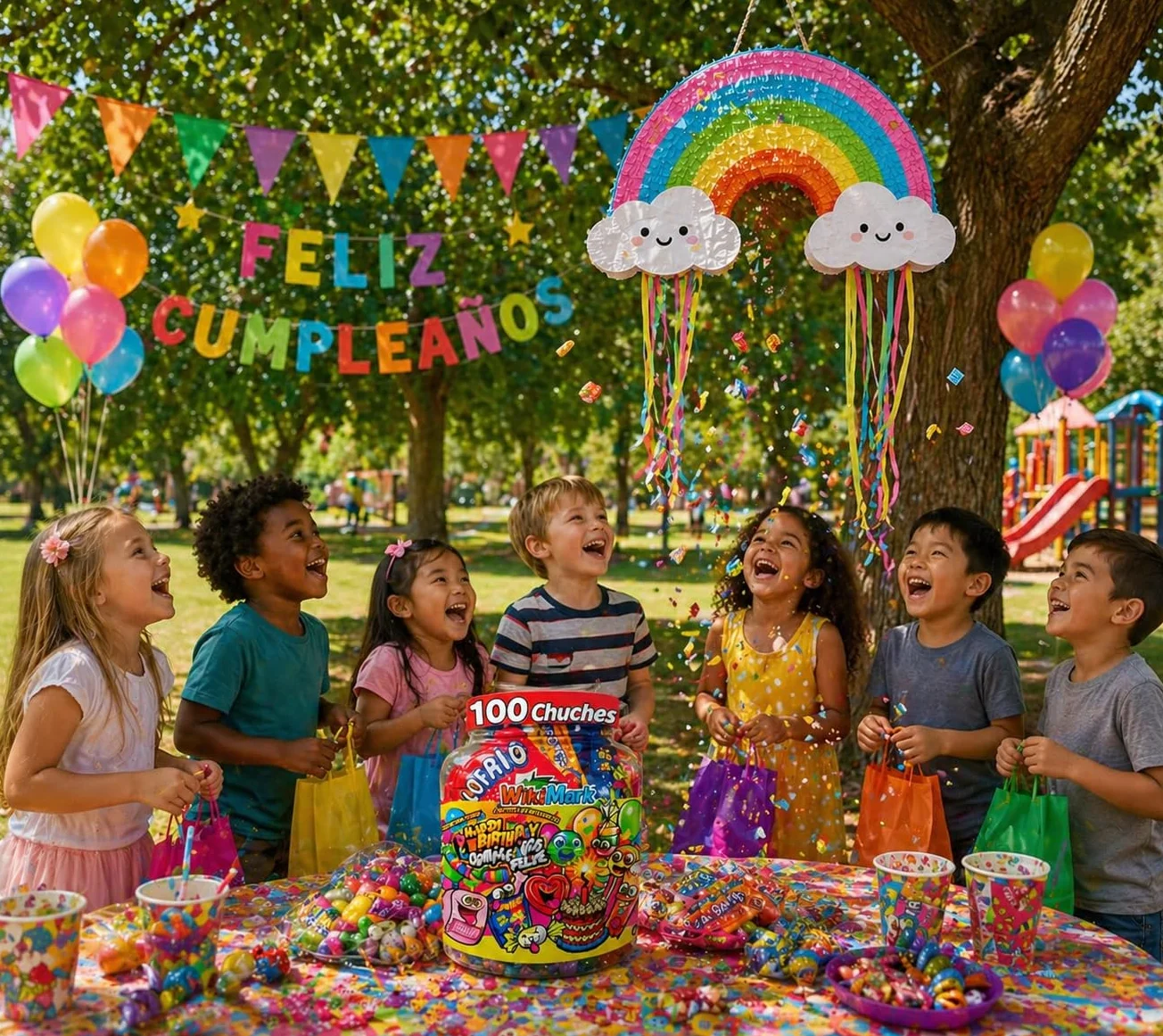 Bote 100 Chuches Surtidas para Cumpleaños y Piñatas | Caramelos Variados Infantiles | Golosinas para Fiestas, Candy Bar y Bolsas de Regalo | Mix Dulces Sin Gluten y Sin Leche