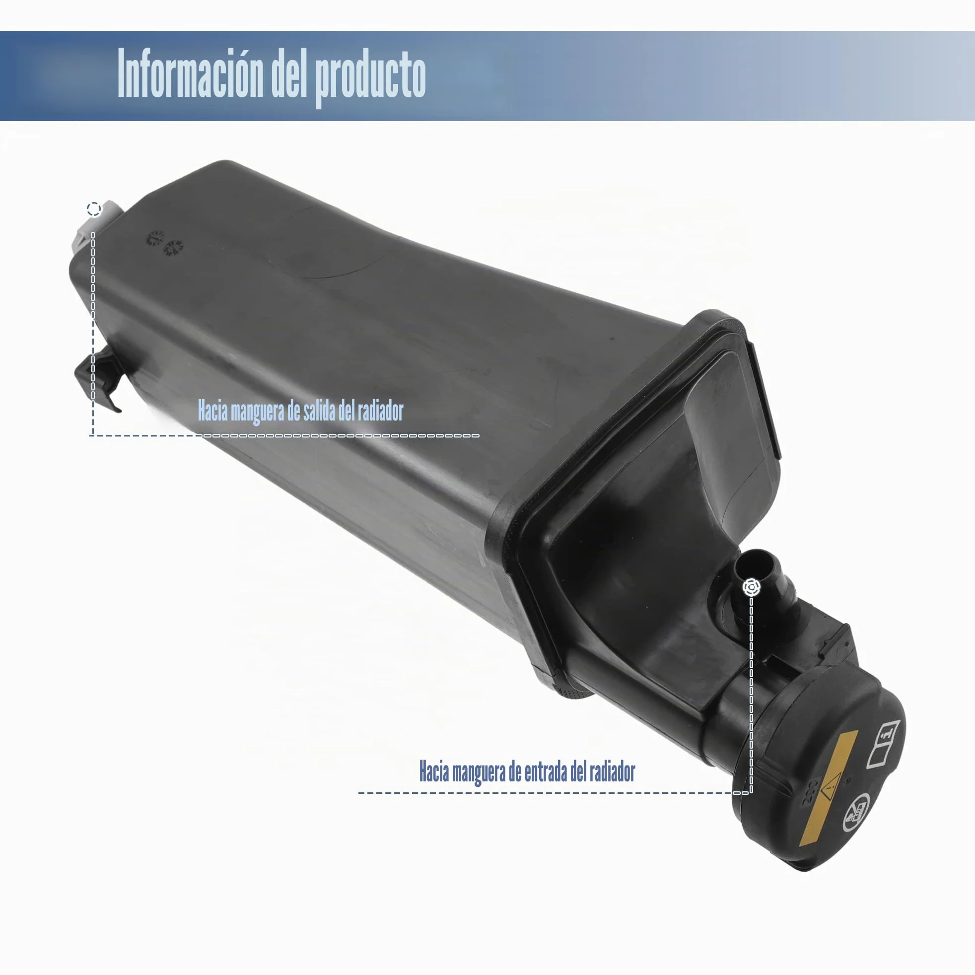 A ABSOPRO Depósito De Refrigerante Para Bmw E46 Serie 3 98-99 1Pc | Negro, Pp, 28.5X12.5X10.5Cm, Oe 17137787040, Para Bmw X5 E53 01-06, Sensor Incluido, Delantera