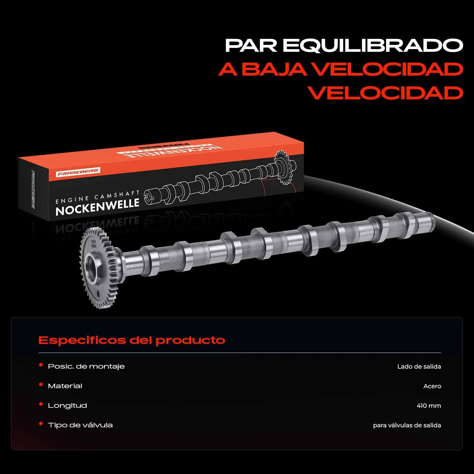 Frankberg Árbol de levas 11318575438 | Compatible con: Serie 3 Touring G21 G81, Serie 3 Touring G21, 6 Gran Turismo G32, Serie 7 G11 G12, Serie 3 Touring E91