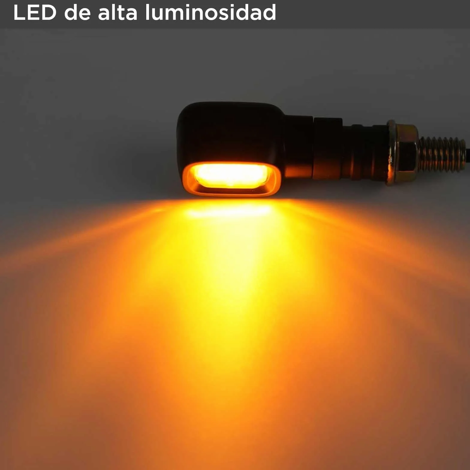 evermotor Mini Intermitentes Moto Homologados,12V, E24, Indicador de Motocicleta Rectangular, Impermeable IP67 (4 Piezas)
