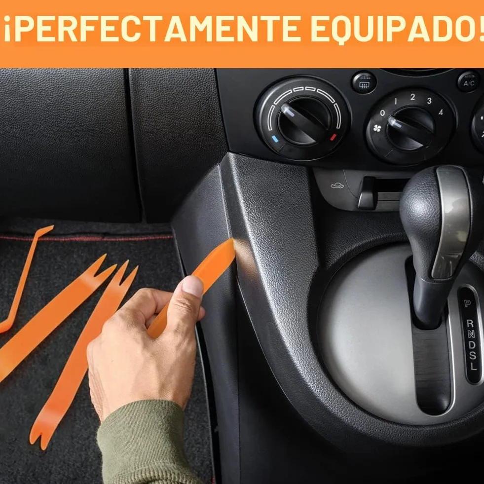 flintronic Kit de Herramientas Desmontaje Coche, 4PCS Herramienta de Desmontar, Desmontadores de Plastico del Panel Frontal del Coche, para Desmontar Audio Vehículo Radio Interior Recubrimiento.