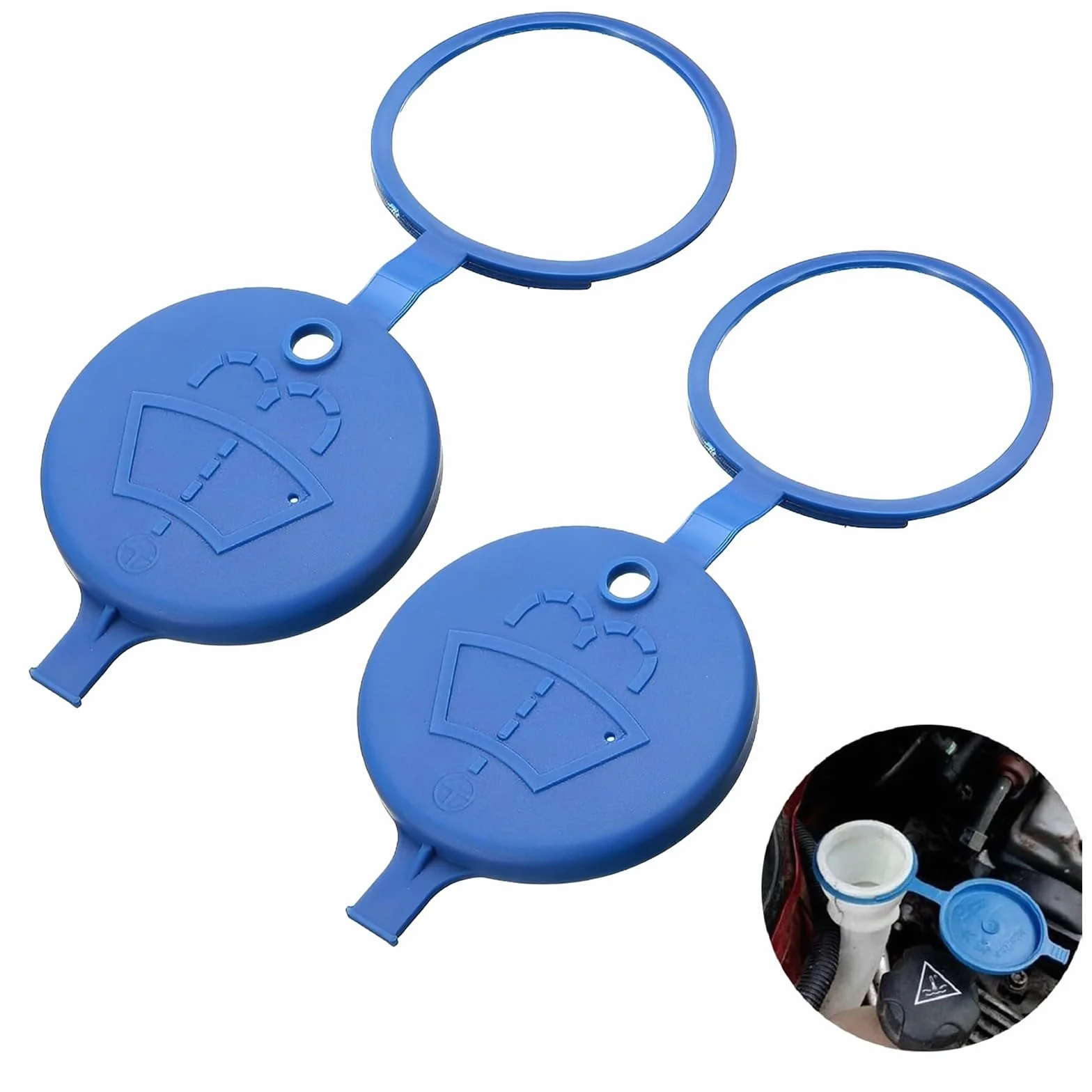 2 Piezas Tapón de Depósito, Tapa Tanque Limpiaparabrisas, Tapa de Repuesto de la Caja del limpiaparabrisas del Automóvil, Tapa del Tanque de Agua Raspada, Para Peugeo 106 206 207 306