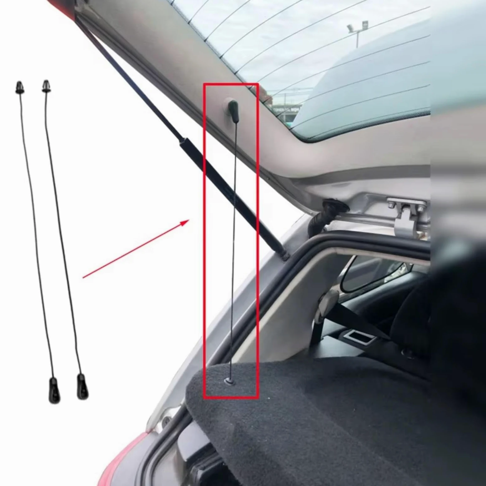 Cuerda Maletero de Coche Compatible Con Ford Para Focus 2 MK2 Hatchback 2004-2011 Interior Del Automóvil Tonneau Trasero Paquete Estante Cubierta De Cuerda Bandeja De Sujeción Cable 4M51A46538AB