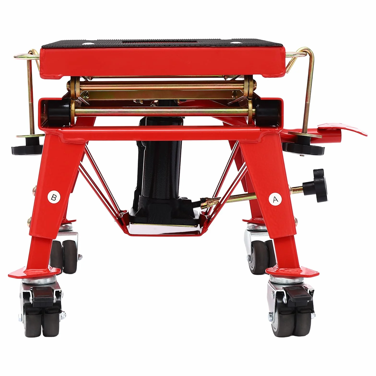Elevador hidráulico para motocicleta, plataforma elevadora, plataforma elevadora para motocicleta, mesa elevadora con ruedas, altura ajustable 300-800 mm, capacidad de carga 160 kg