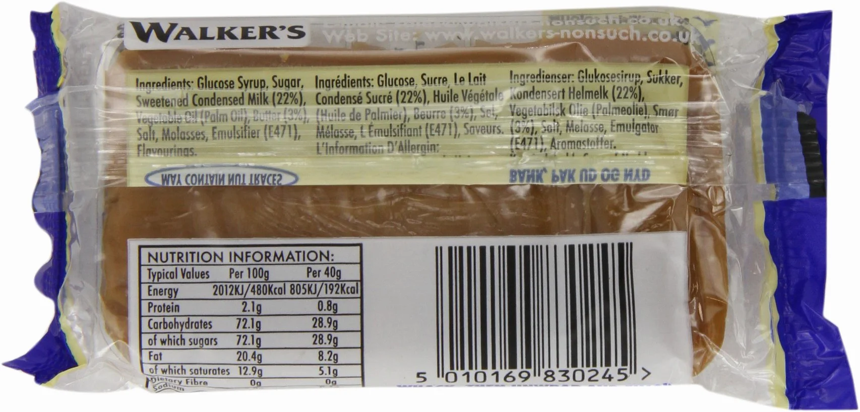 WALKERS NONSUCH Original Creamy Toffee Bars 100 g Pack of 10