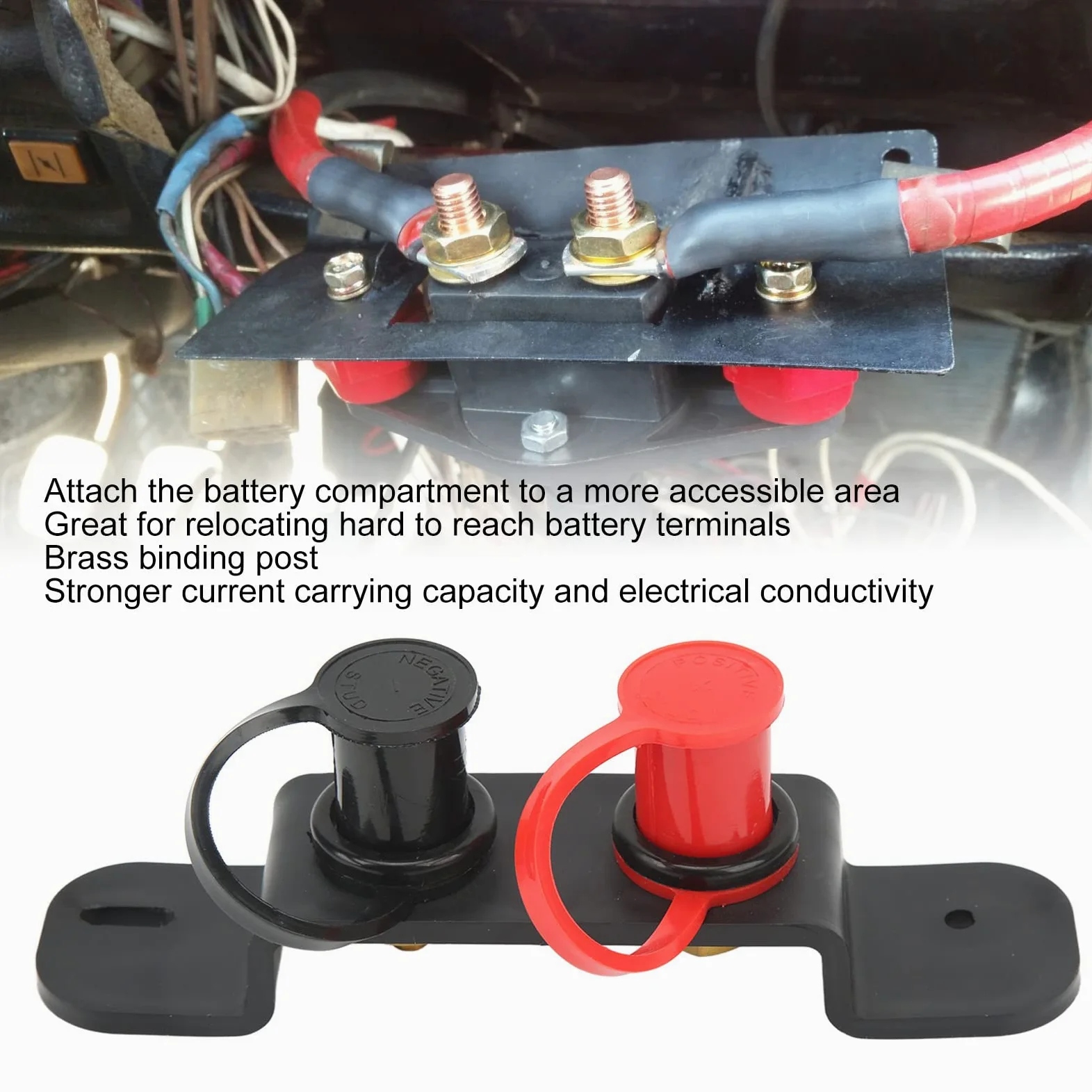 Terminales de puente de batería Torvex, terminales de carga de postes de arranque remoto con cable de calibre 4 para UTV ATV coche camión RV tractor barco
