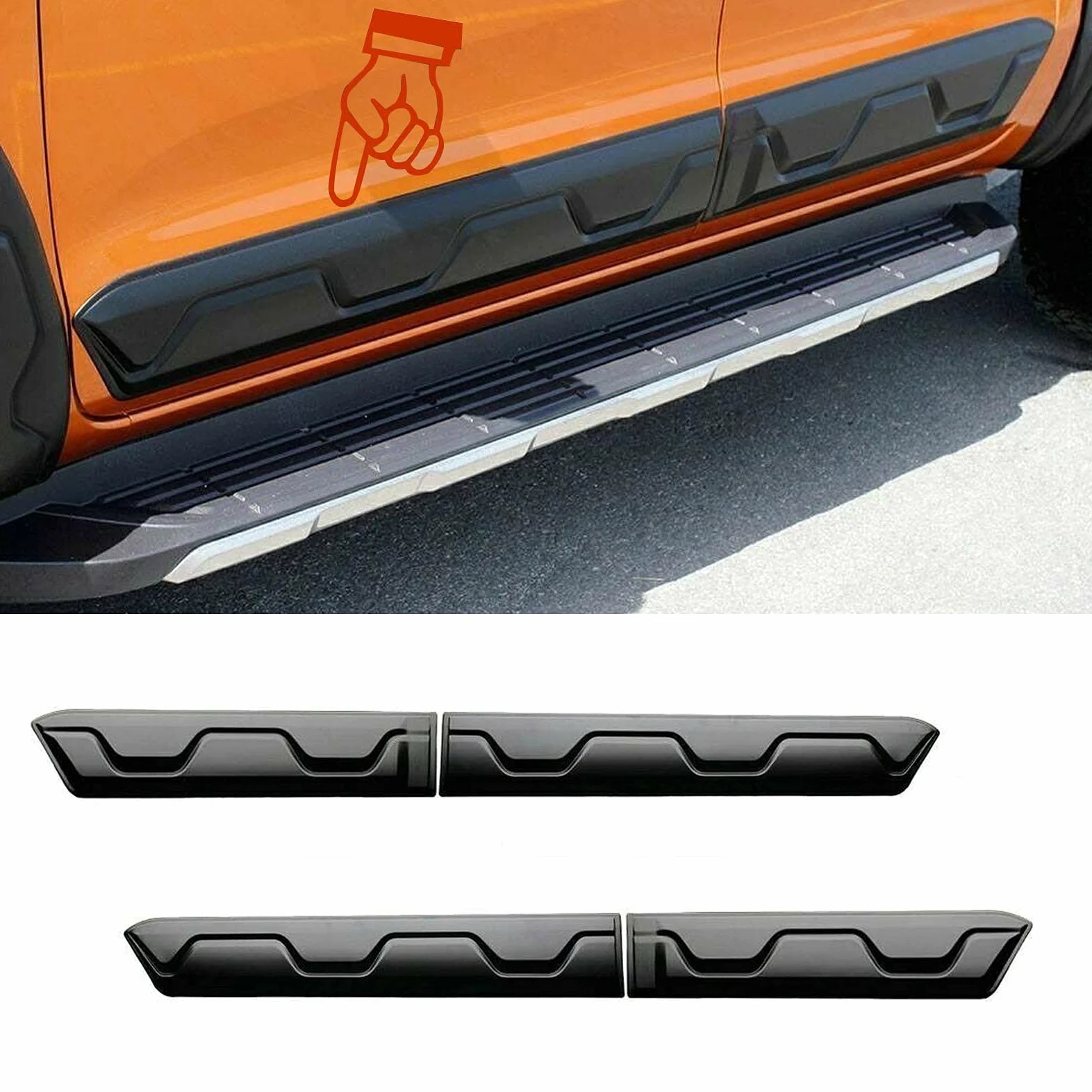 Listones de protección Laterales para carrocería de Ford Ranger 2012-2022, Ranger Doble Cabina T6 T7 T8 Wildtrak Raptor XL XLT Limited Platinum MK2 MK3, Juego de 4 Unidades