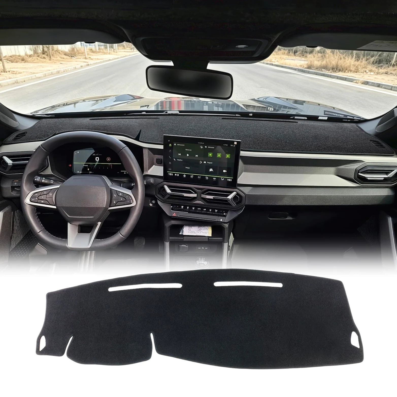 Protector Solar para salpicadero de Coche para Dacia Duster 24-26 Bigster 25-27 Almohadilla Resistente a los arañazos, Alfombrilla Antideslizante, Cubierta de Tablero de salpicadero, Escudo