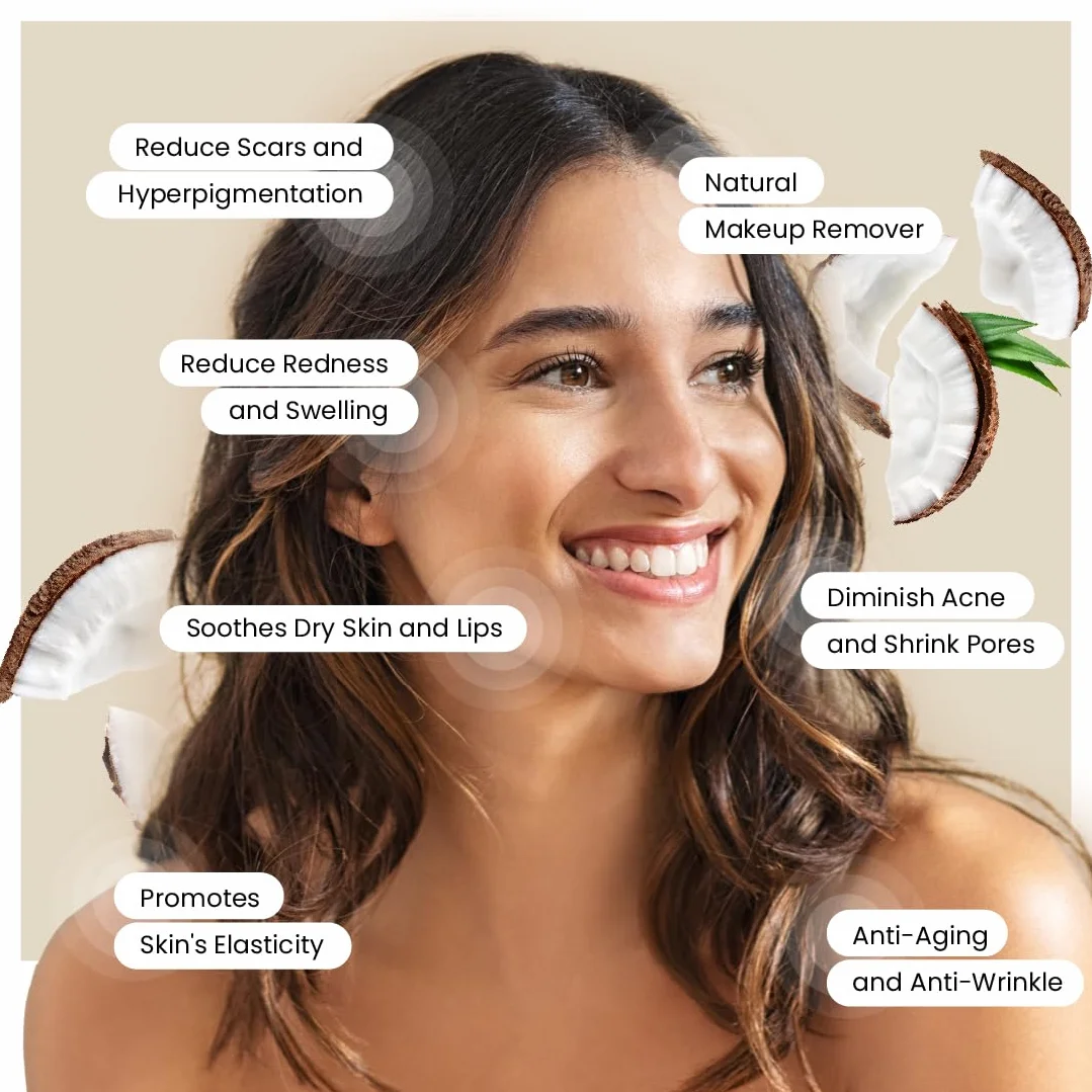 Aceite de Coco Orgánico Hidratante Natural para Cabello Sano y Piel Radiante