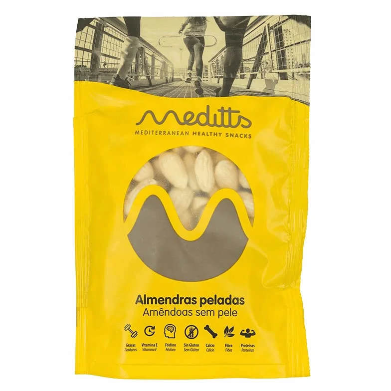 Almendras Peladas 1kg Meditts Enteras Crudas Sin Cáscara Sin Sal Sin Gluten