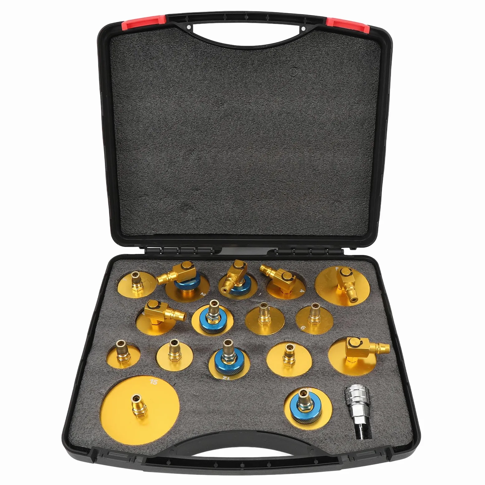 Keenso Kit Adaptador de Hemorragias de Fluido de Frenos de 17 Piezas, Conexión de Herramientas de Sangrado de Freno Eficiente, Adaptadores de Aluminio Establecidos para la Mayoría de
