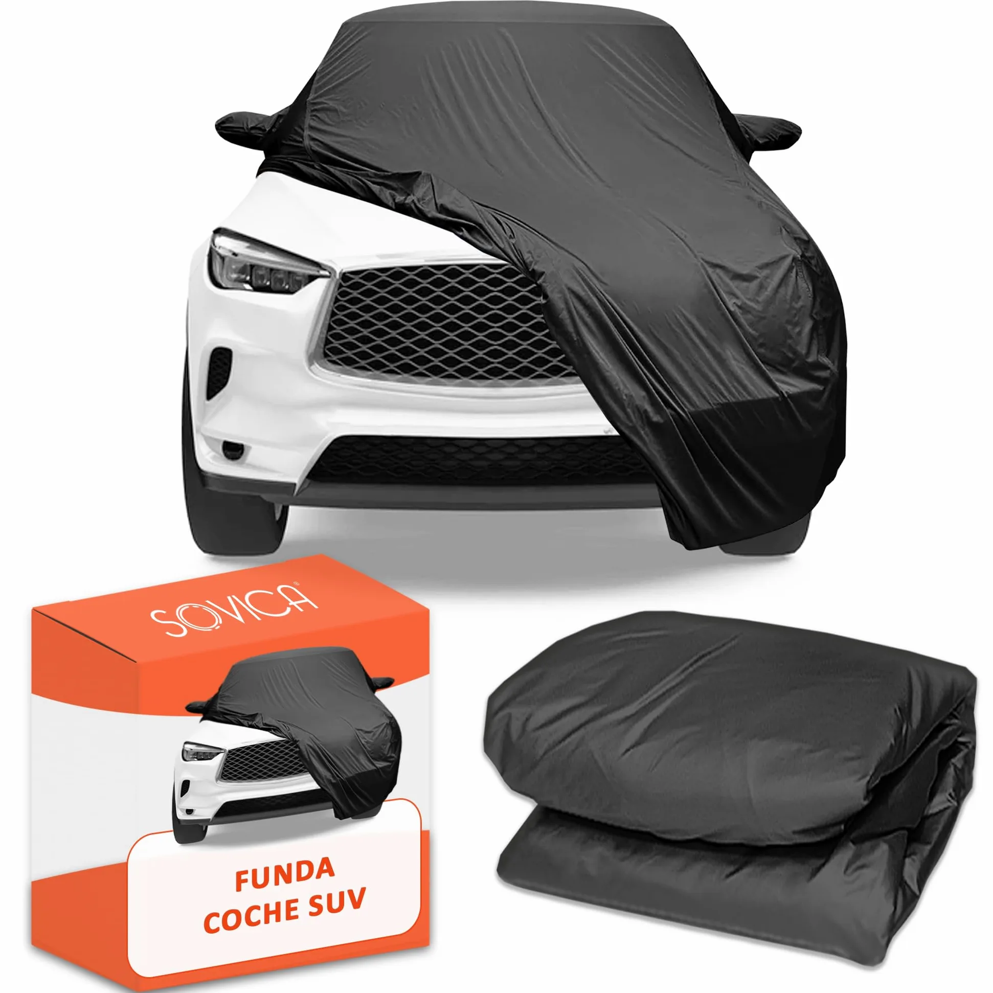 Funda Coche SUV Valida para Todo Tipo de SUV todoterrenos 4x4 Furgonetas monovolumen Familiares Material PEVA Funda Exterior Furgoneta