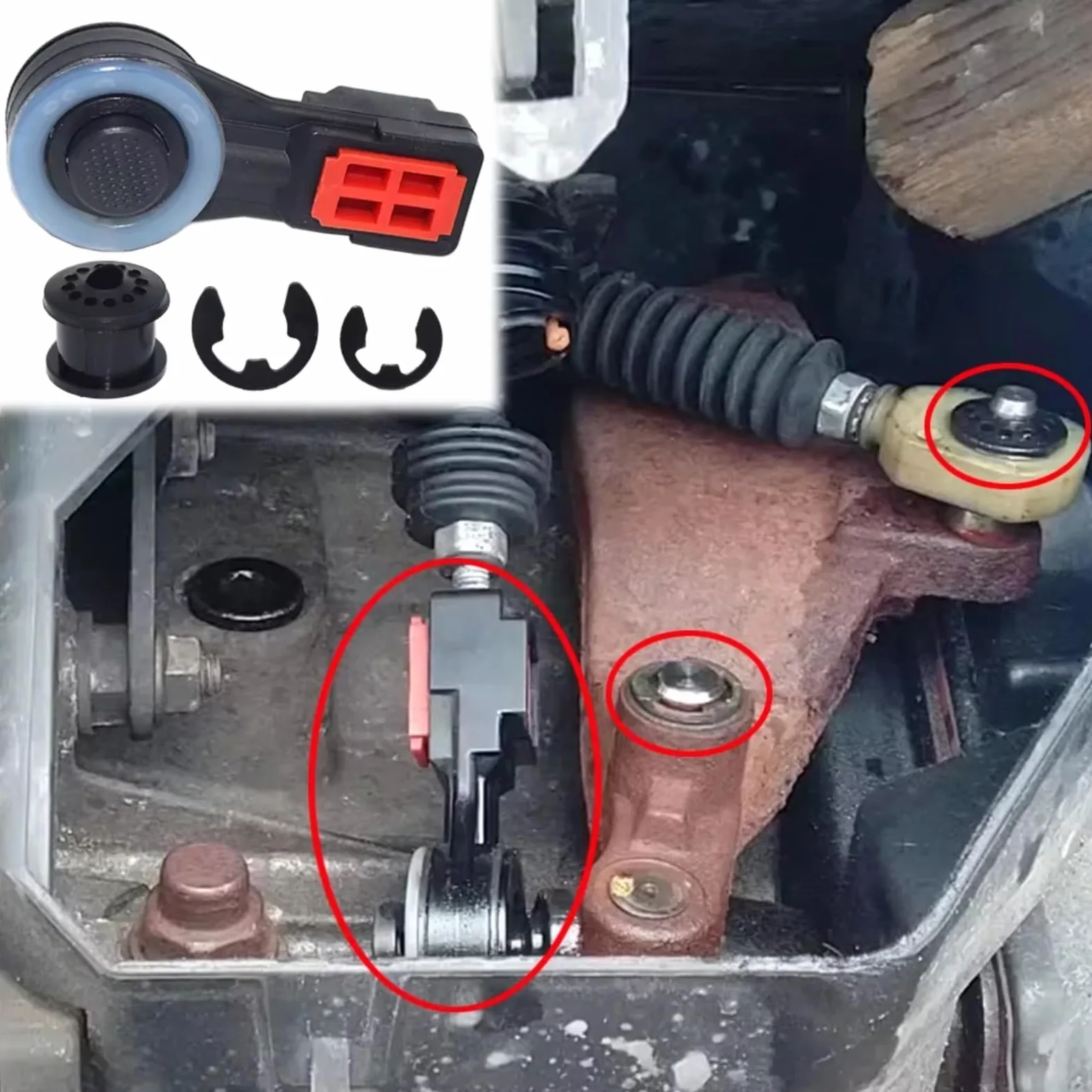 Kit De Buje De Varilla De Extremo De Enlace De Cable De Cambio De Marchas Manual 1332491 Compatible Con Ford Para Focus 1998-2006 2007 2008 2009 2010 2011 Cable de mando transmisión