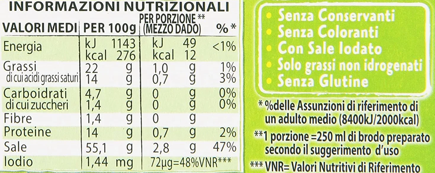 Star il Mio Dado 12 vegetales con 9 verduras sin conservantes sin lactosa ni glutenfre italian gourmet polpa 400 g