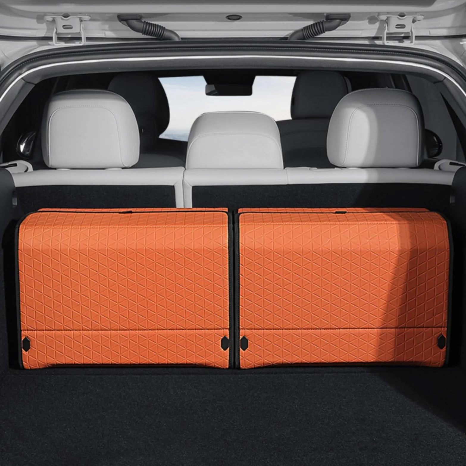 perfk Organizador de Maletero Plegable con Caja Multifuncional Tapa Rápida y Separadores Fabricado Sintético Diseñado para Conductores Trayectos Largos Trabajo, Negro