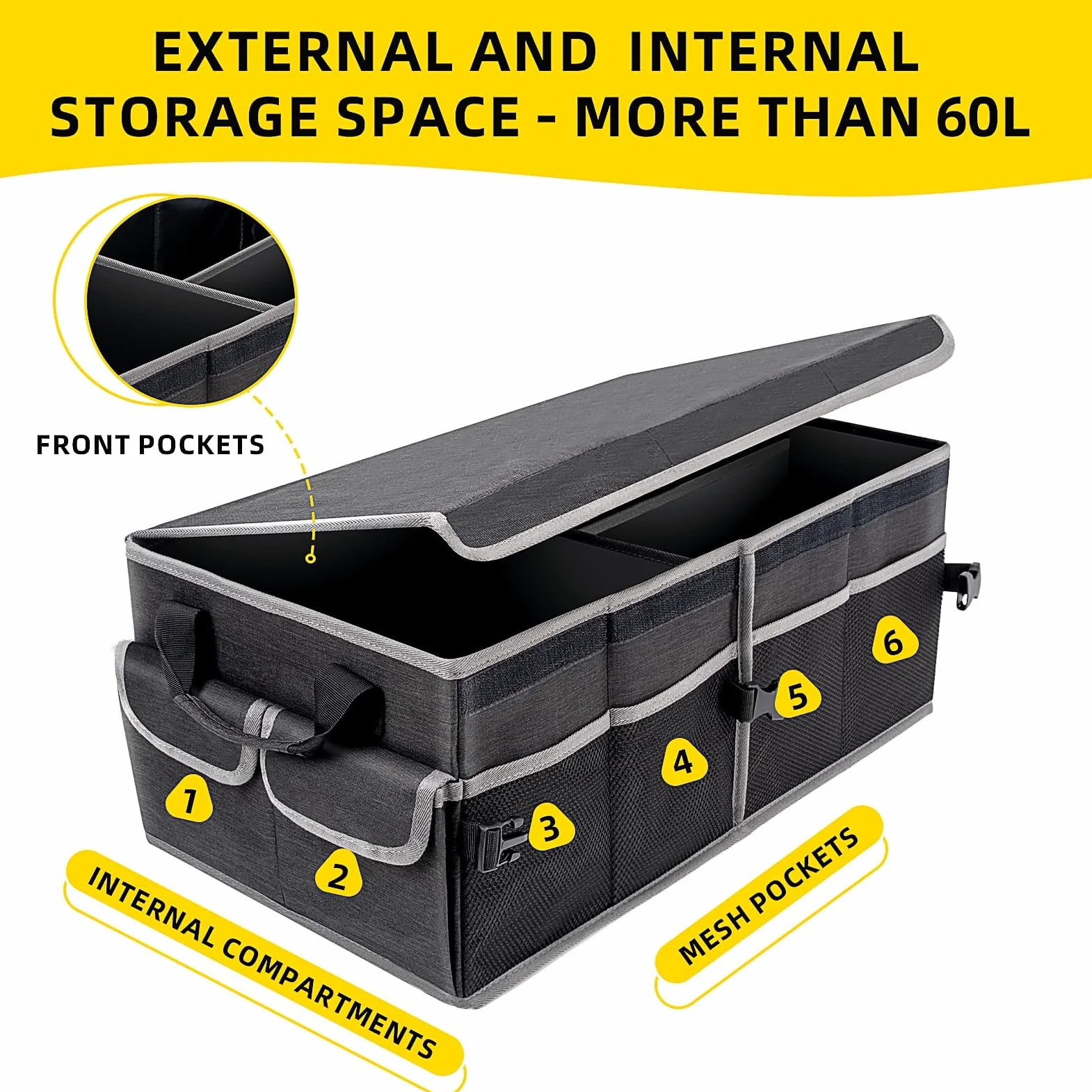 Organizador de Coche Almacenamiento para BMW 2er Cabrio | Typ F23 (auch M240i), Organizador Maletero Plegable Impermeable Base Antideslizante Reforzada y Robusta