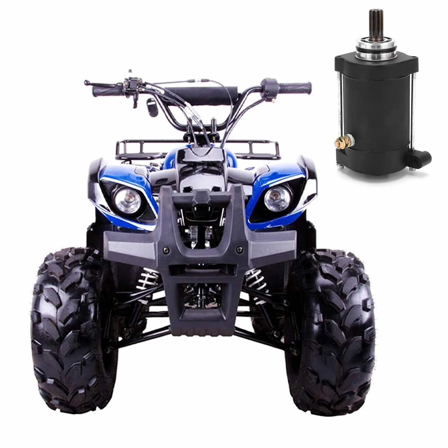 Akozon Motor de arranque, 0600-091100 Reemplazo del motor de arranque de 9 dientes para CF MOTO ATV X6 Terralander 625