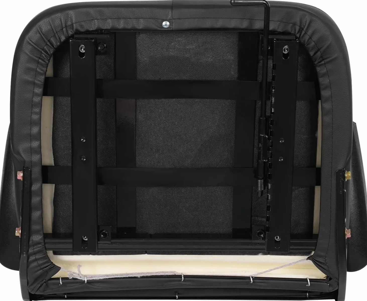 Asiento universal de repuesto, 28×23 cm Instalación de vías, Asiento de Tractor con vías, para carretilla elevadora con reposabrazos ajustables, construcción de PVC resistente, Exterior 48×46×51 cm