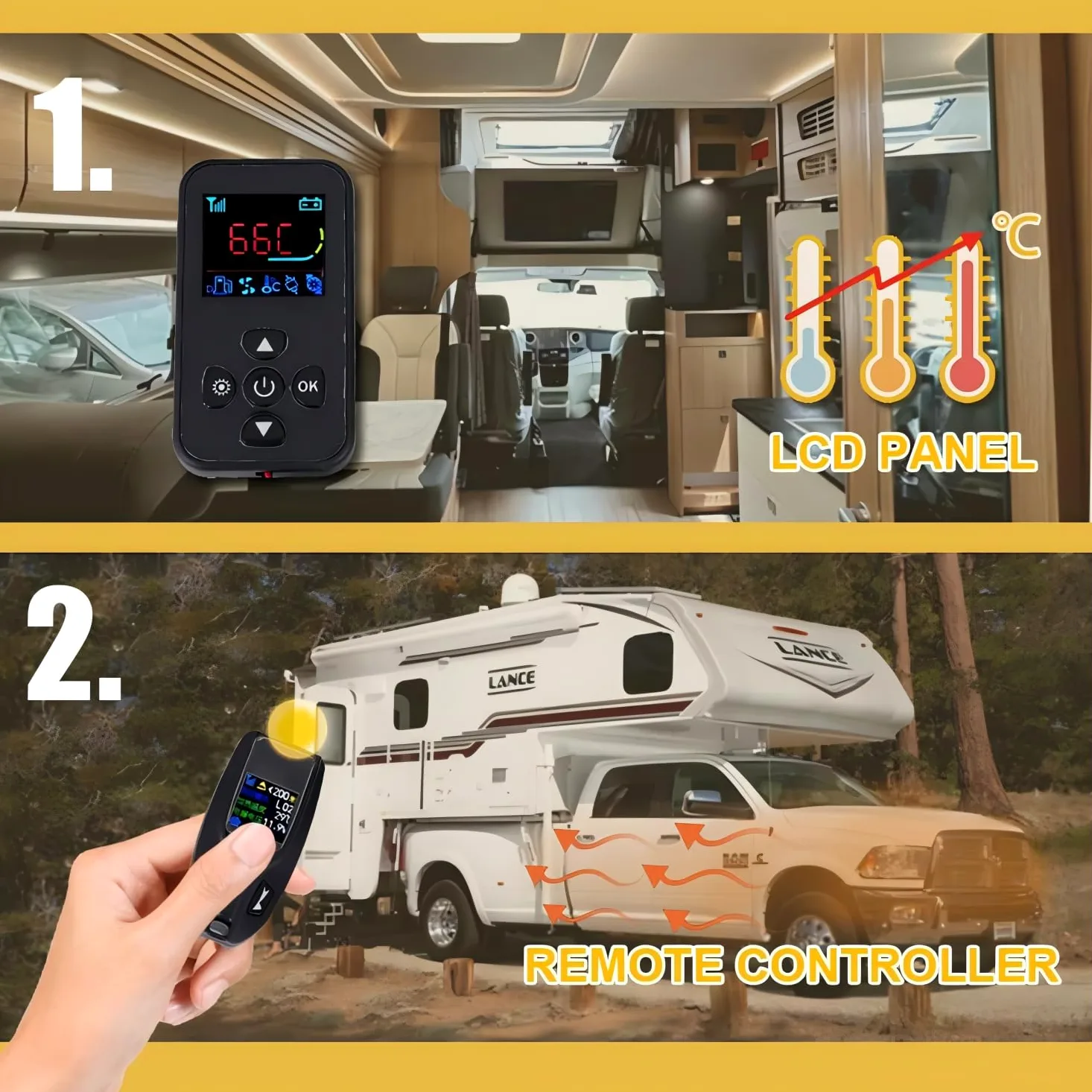 Calefacción diésel 5 kW 12 V con control remoto y control de temperatura para barco