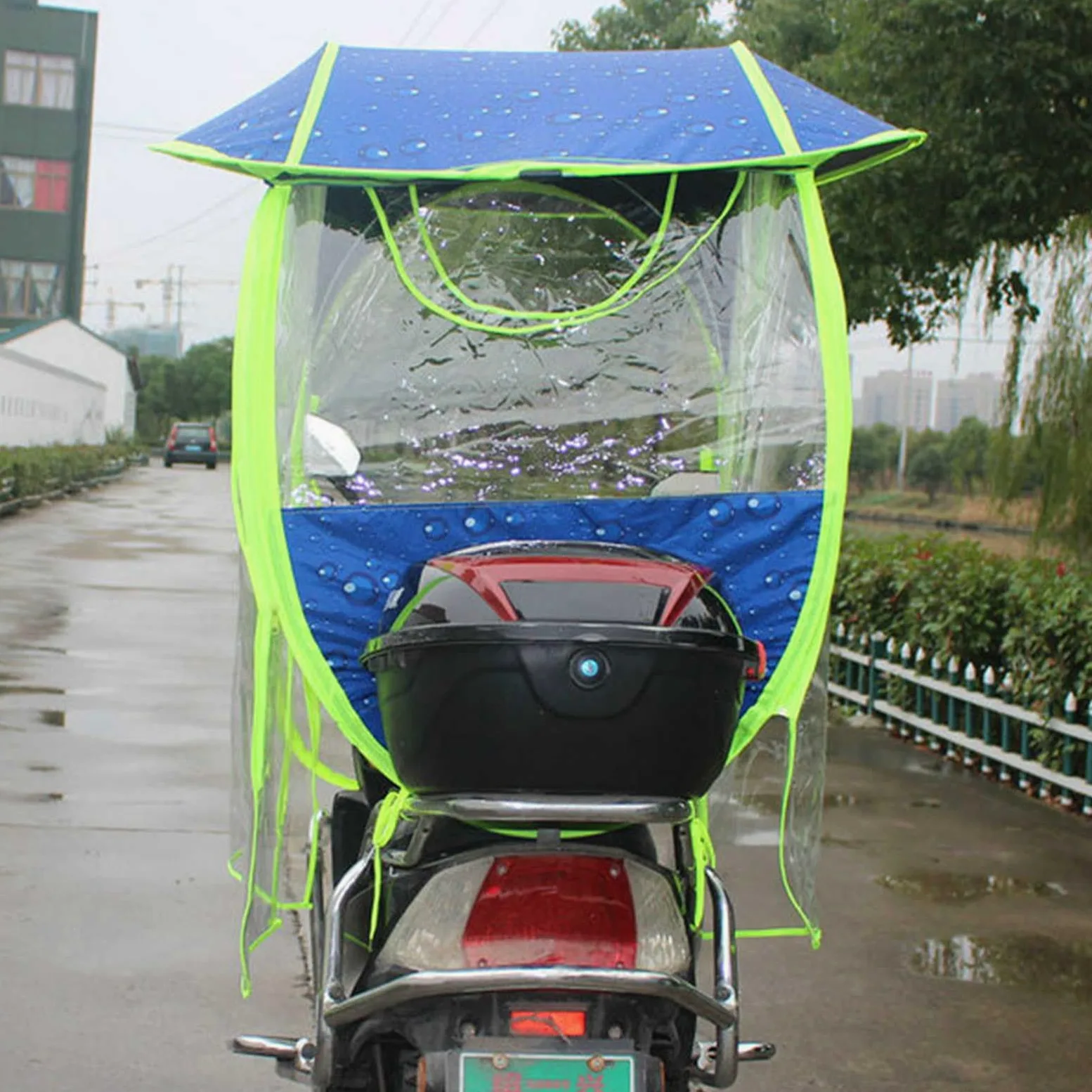 Parasol para scooter de movilidad – Carcasa totalmente impermeable para scooters y motocicletas – Escudo protector universal plegable