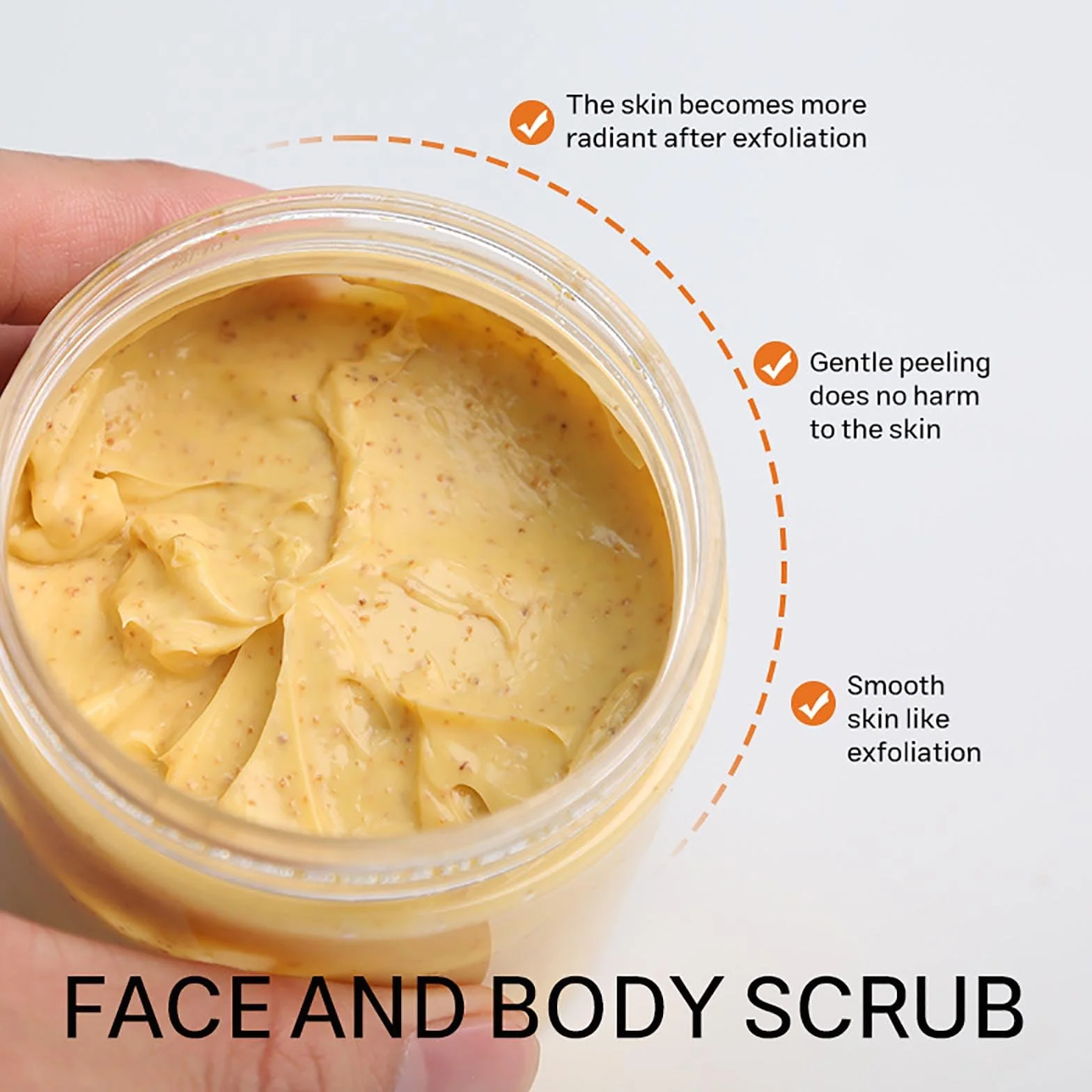 Exfoliante corporal orgánico de cúrcuma y vitamina C, limpieza profunda para eliminar piel muerta (100 g)