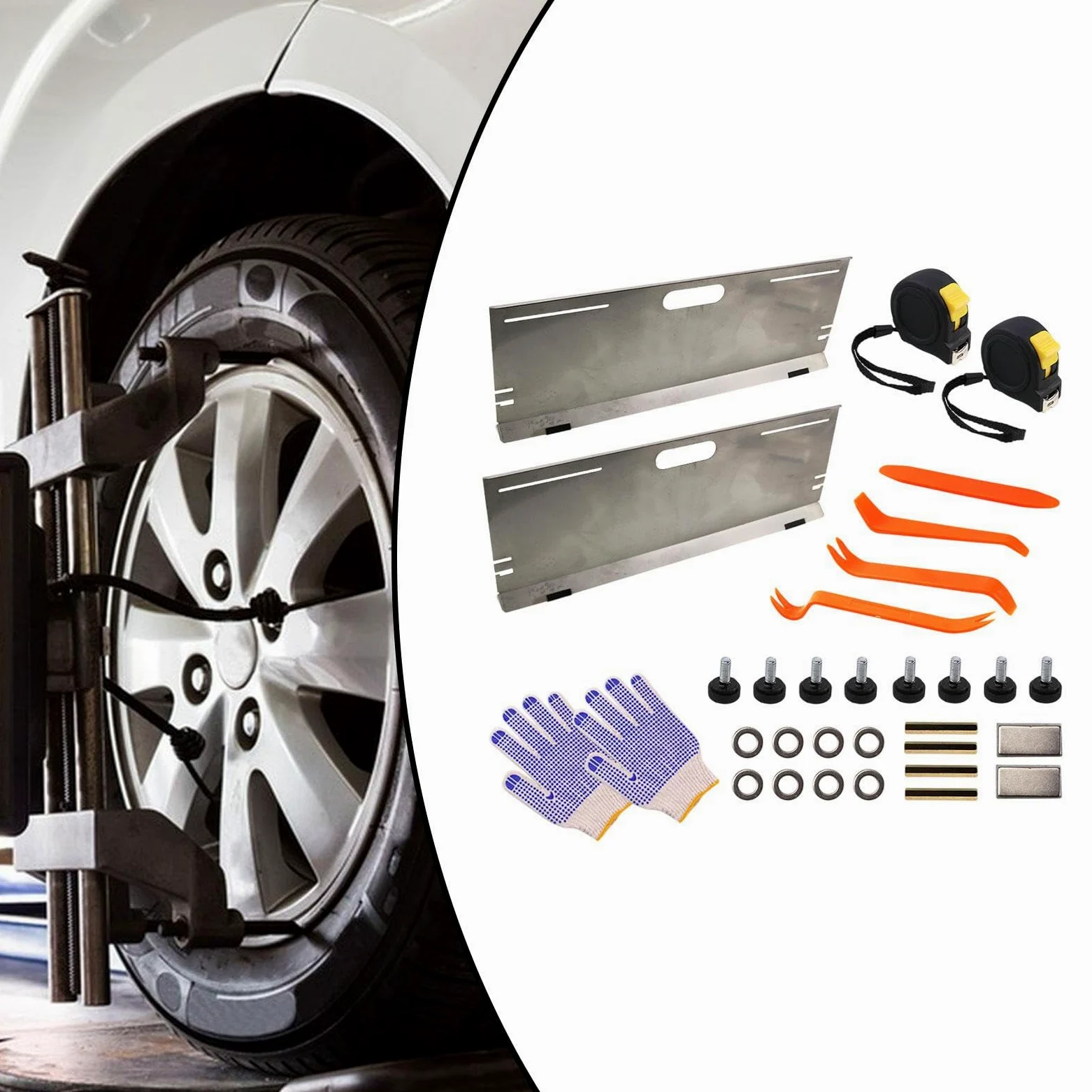 Juego de Placas de Alineación de Ruedas, Herramienta de Medición del ángulo de Convergencia, Placa para Neumáticos de Coche