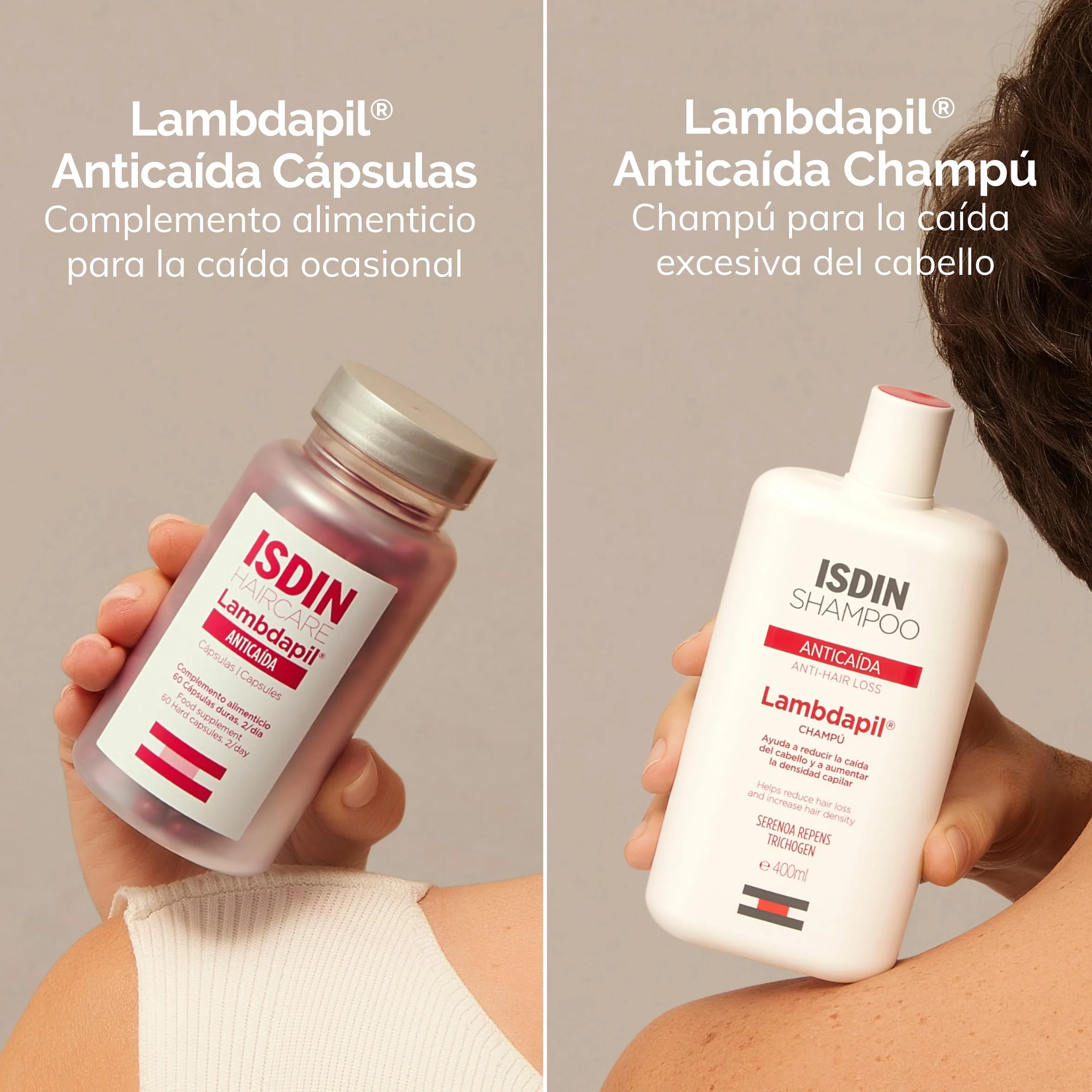 ISDIN Lambdapil 5 Alfa Plus 60 Cápsulas Anticaída del Cabello Complemento Alimenticio Zinc Biotina Serenoa repens Vitaminas Grupo B