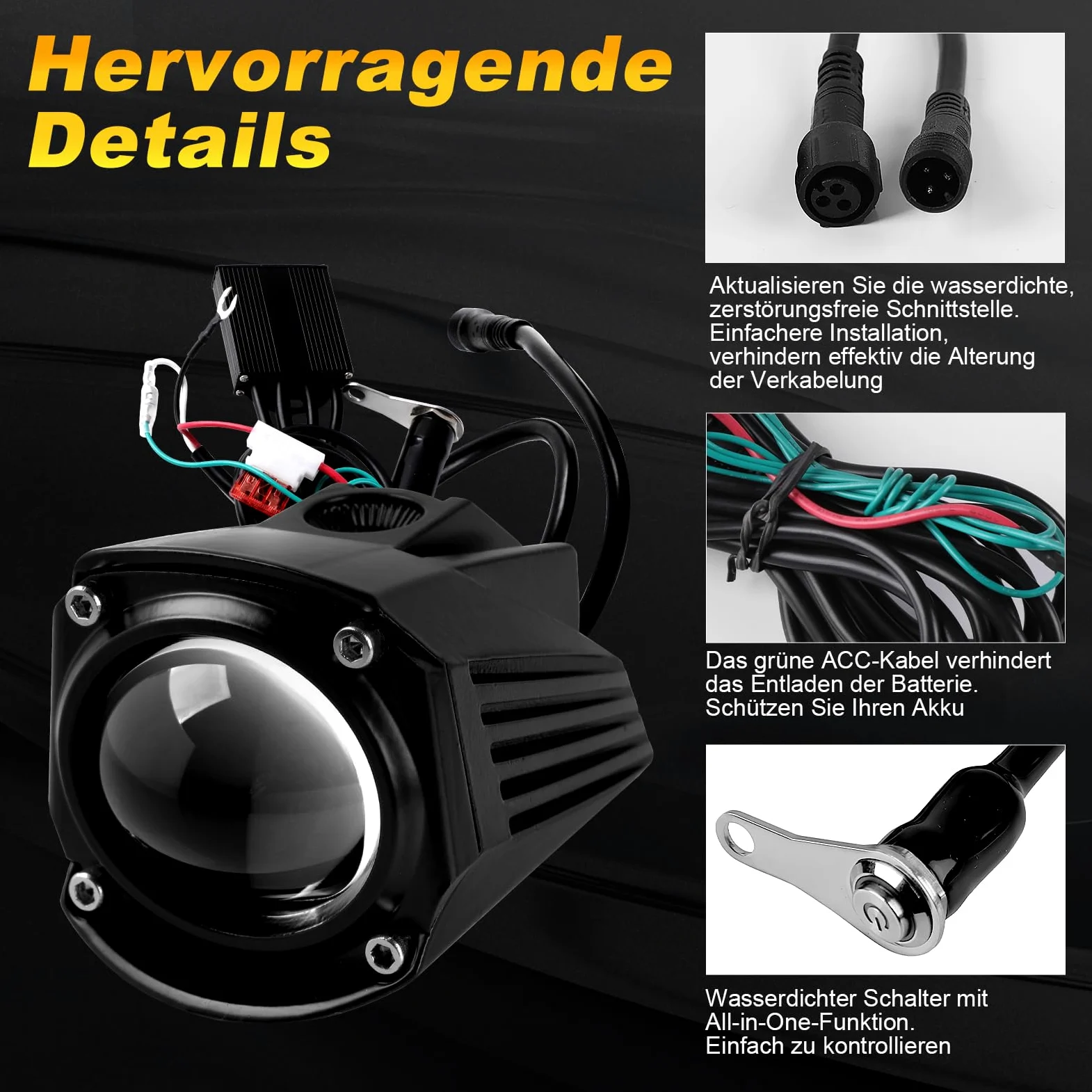 REALOVE Faros antiniebla LED para motocicleta