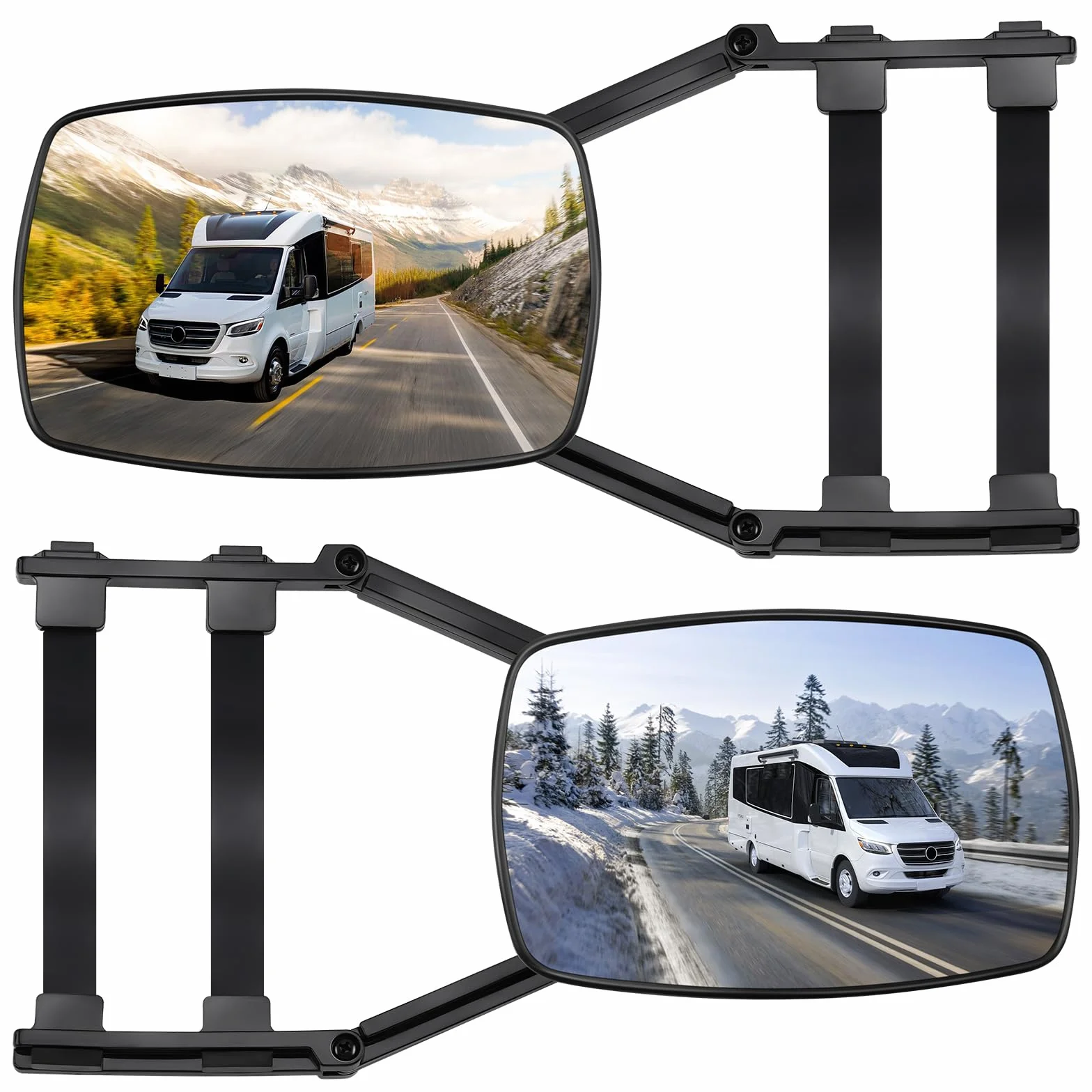 KAOLALI Espejos Caravana Coche, Retrovisores Caravana, 2Pcs Espejos de Remolque Towing, Espejo Retrovisor de Extensión, para Remolque Furgoneta Camion Universal